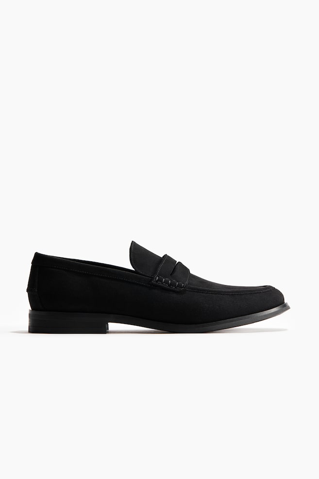 Penny Loafers - Black/Beige - 1
