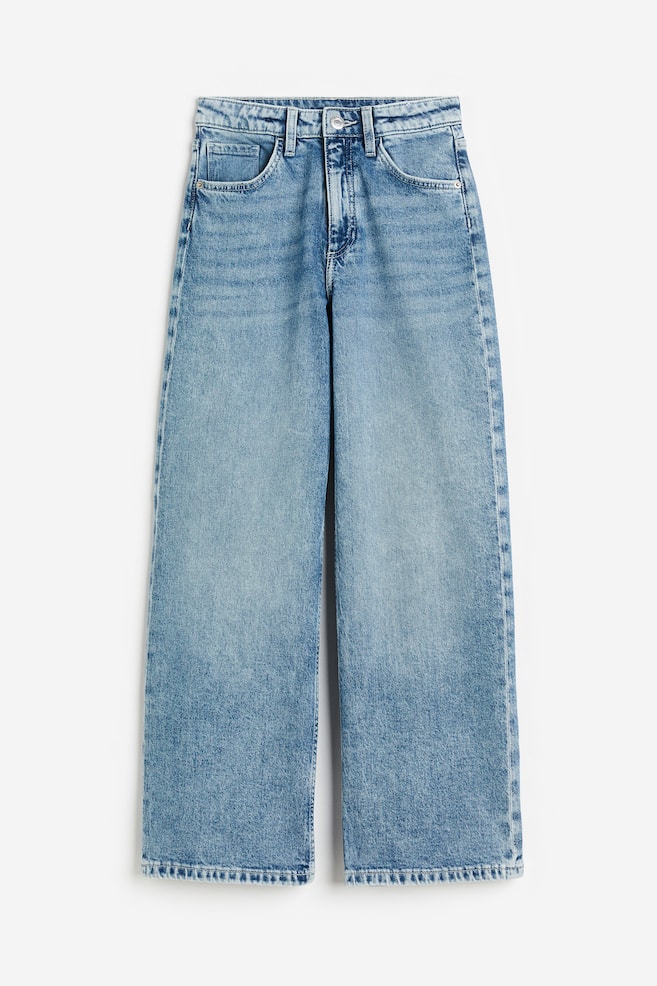 Wide Leg Jeans - Denimblå/Lys denimblå/Grå/Sort - 1