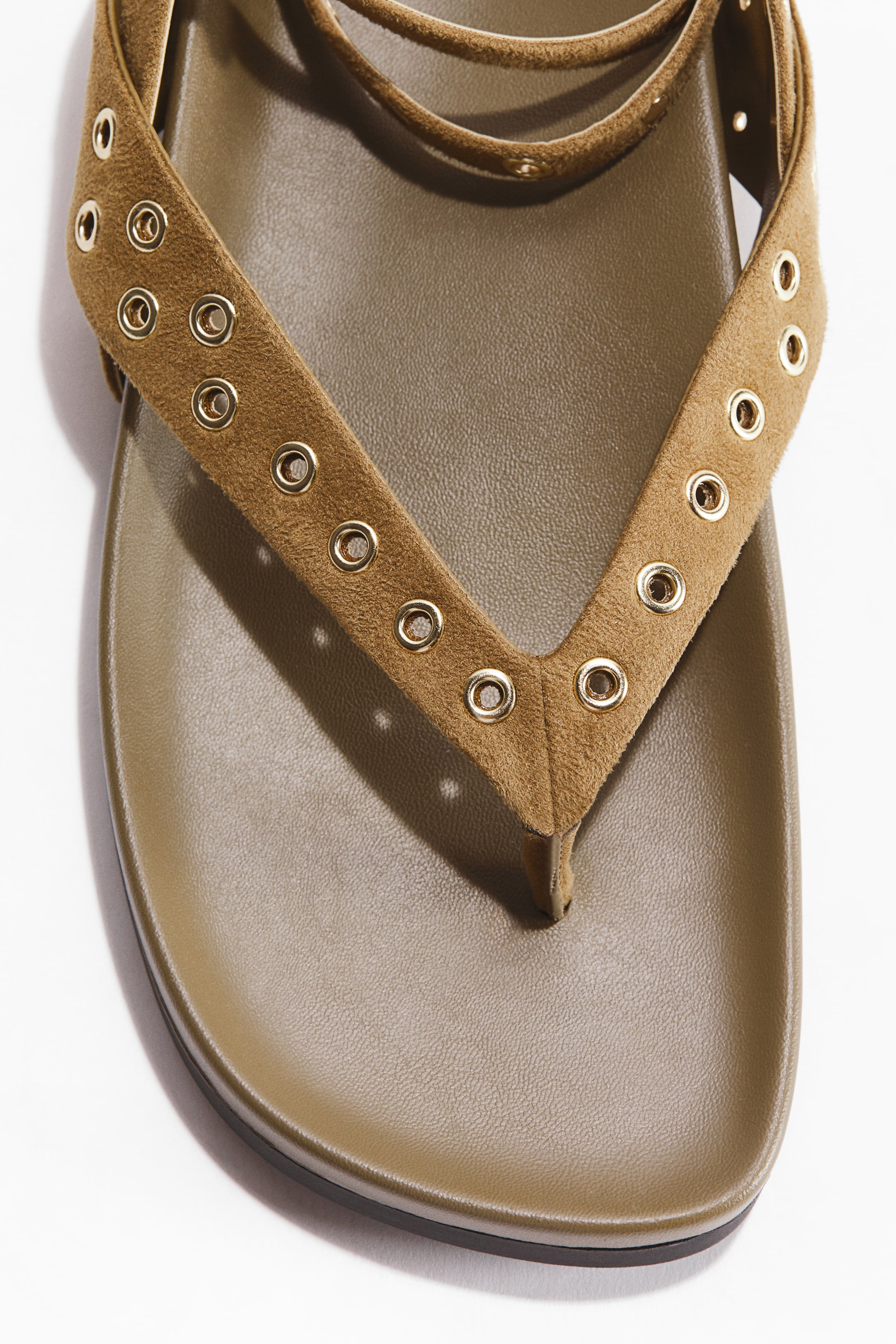 Grommet-Detail Sandals