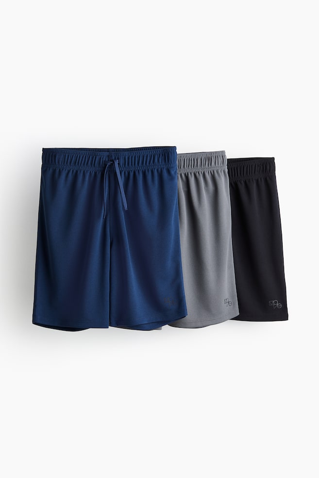 Lot de 3 shorts de sport en mesh DryMove™ - Bleu foncé/noir - 2