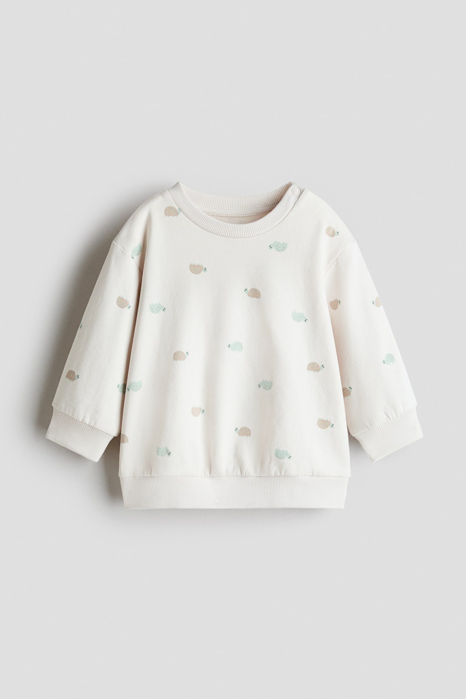 Cotton sweatshirt - Light beige/Turtles/Light pink/Floral/Light blue/Light beige/Hearts/Light beige/Vehicles/Light grey marl/Brown