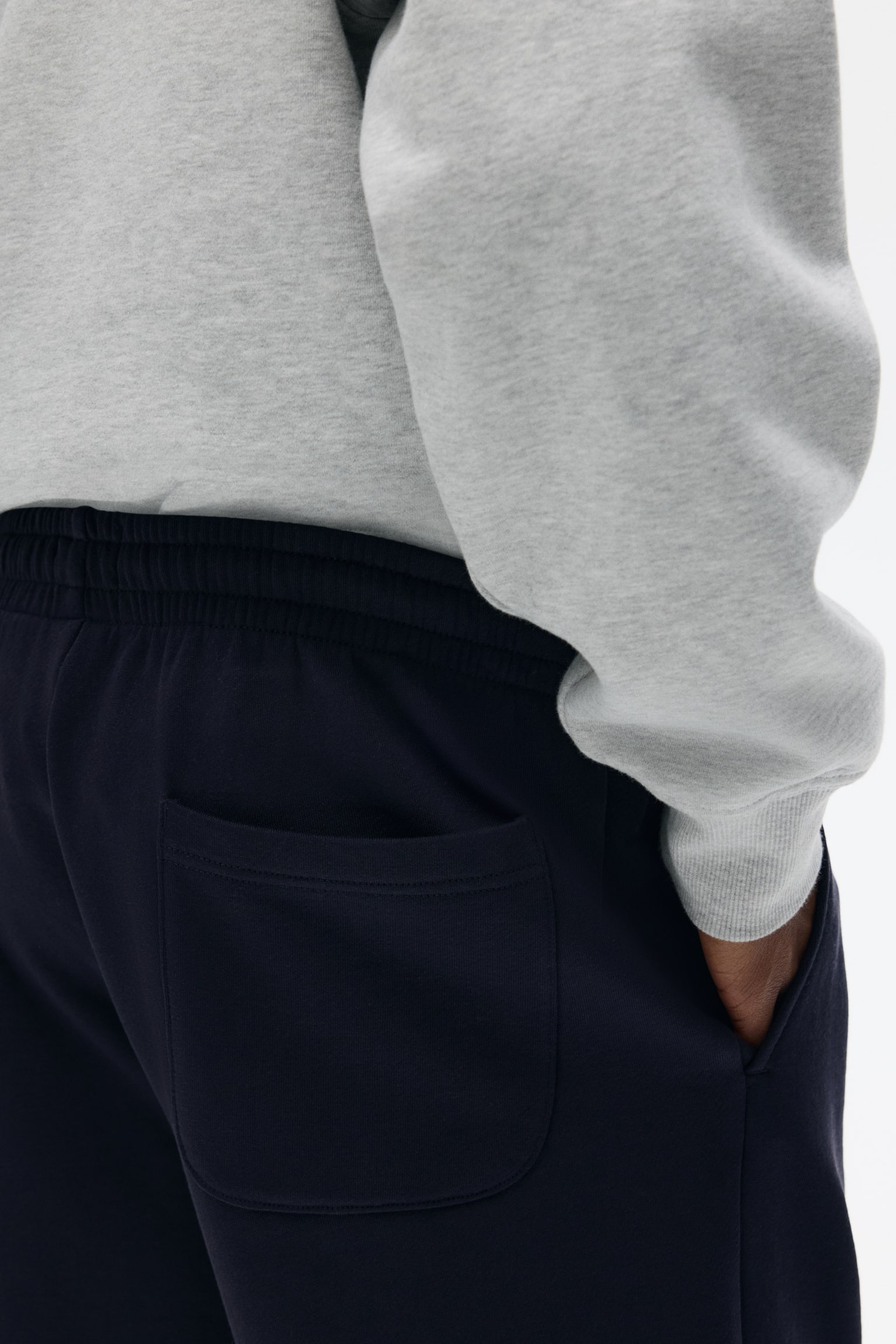 Regular Fit sweatshorts - Navy blue/Light grey marl/Black - 4