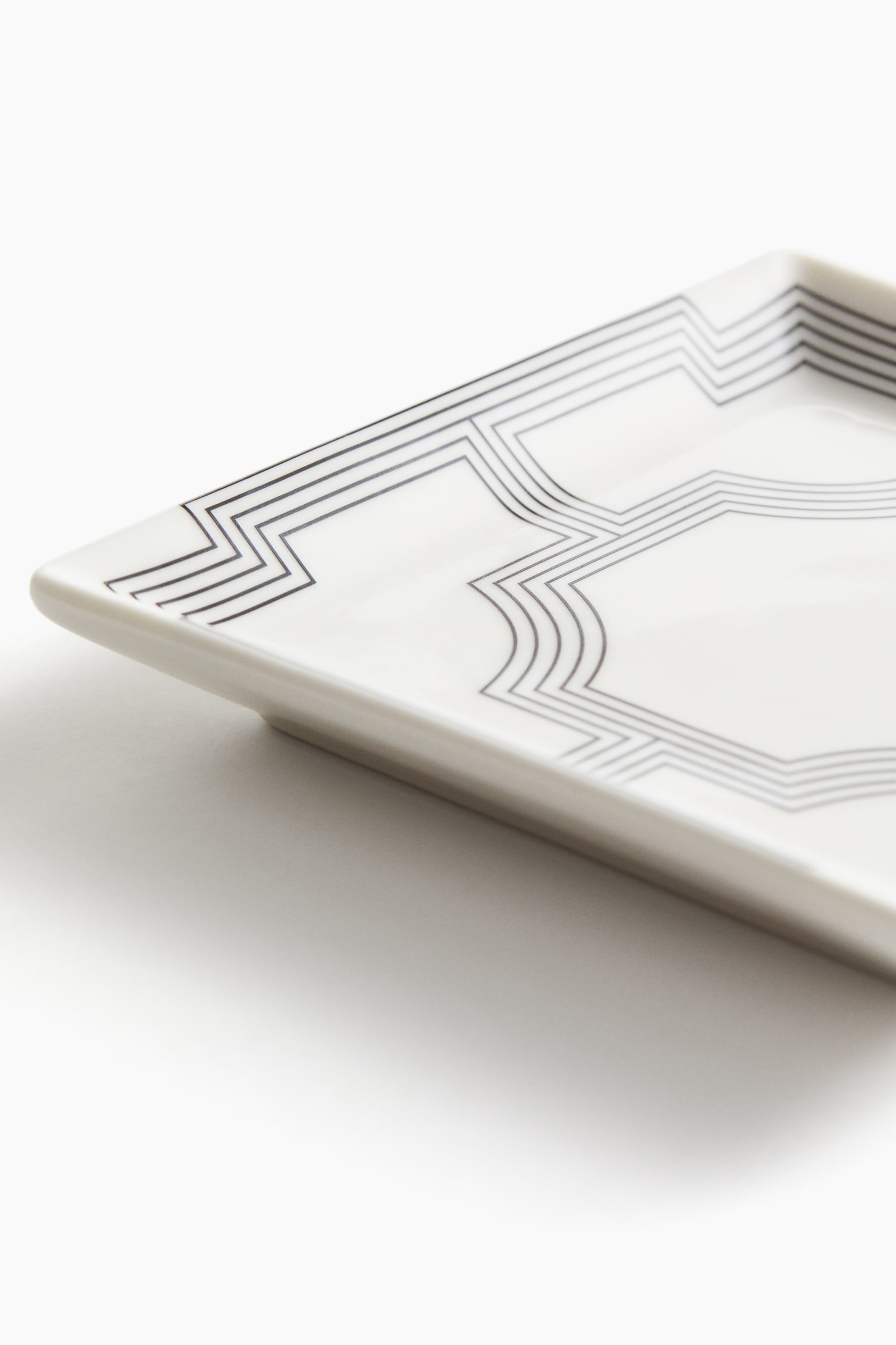 Mini stoneware tray - White/Patterned - 3