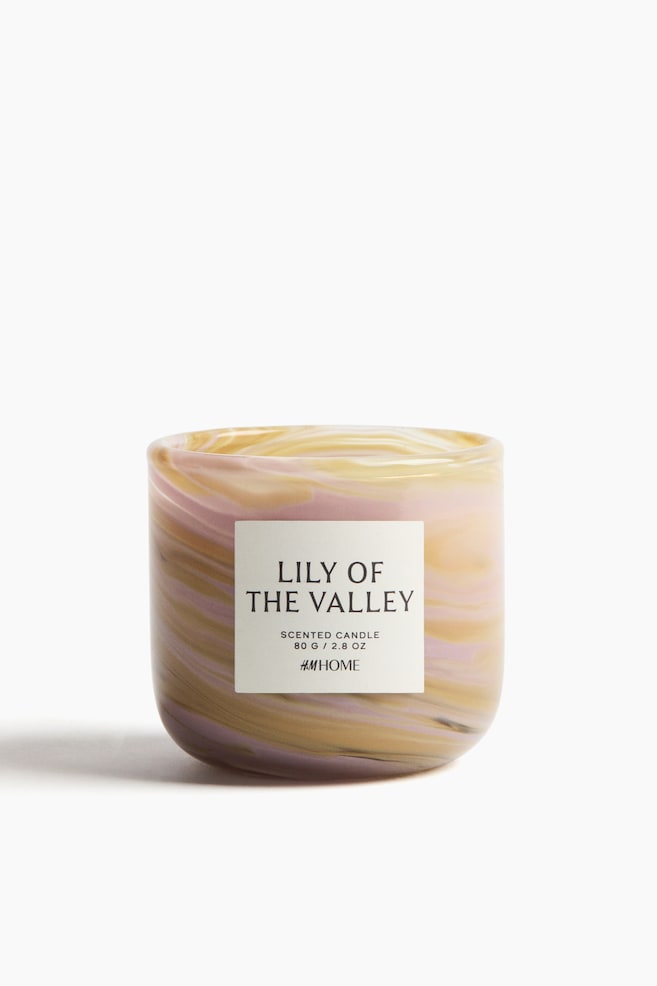 Scented Candle in Glass Holder - Lily of the Valley/Vanilla Patchouli/Blue striped/Minted Fig/Apple Blush/Coco Colada - 1