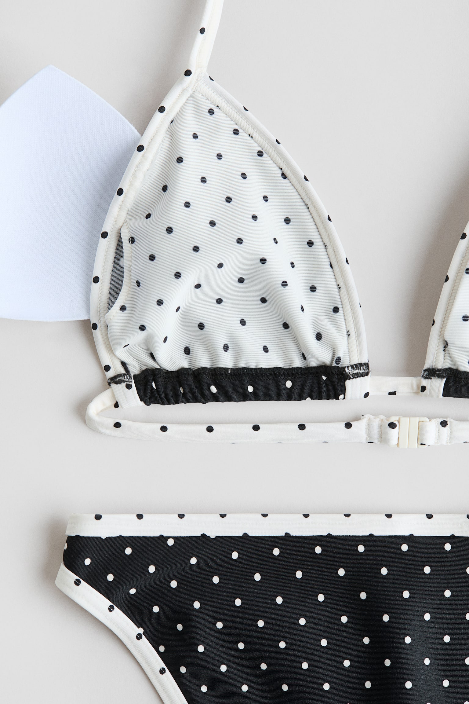 Printed triangle bikini - Black/White spotted - 2