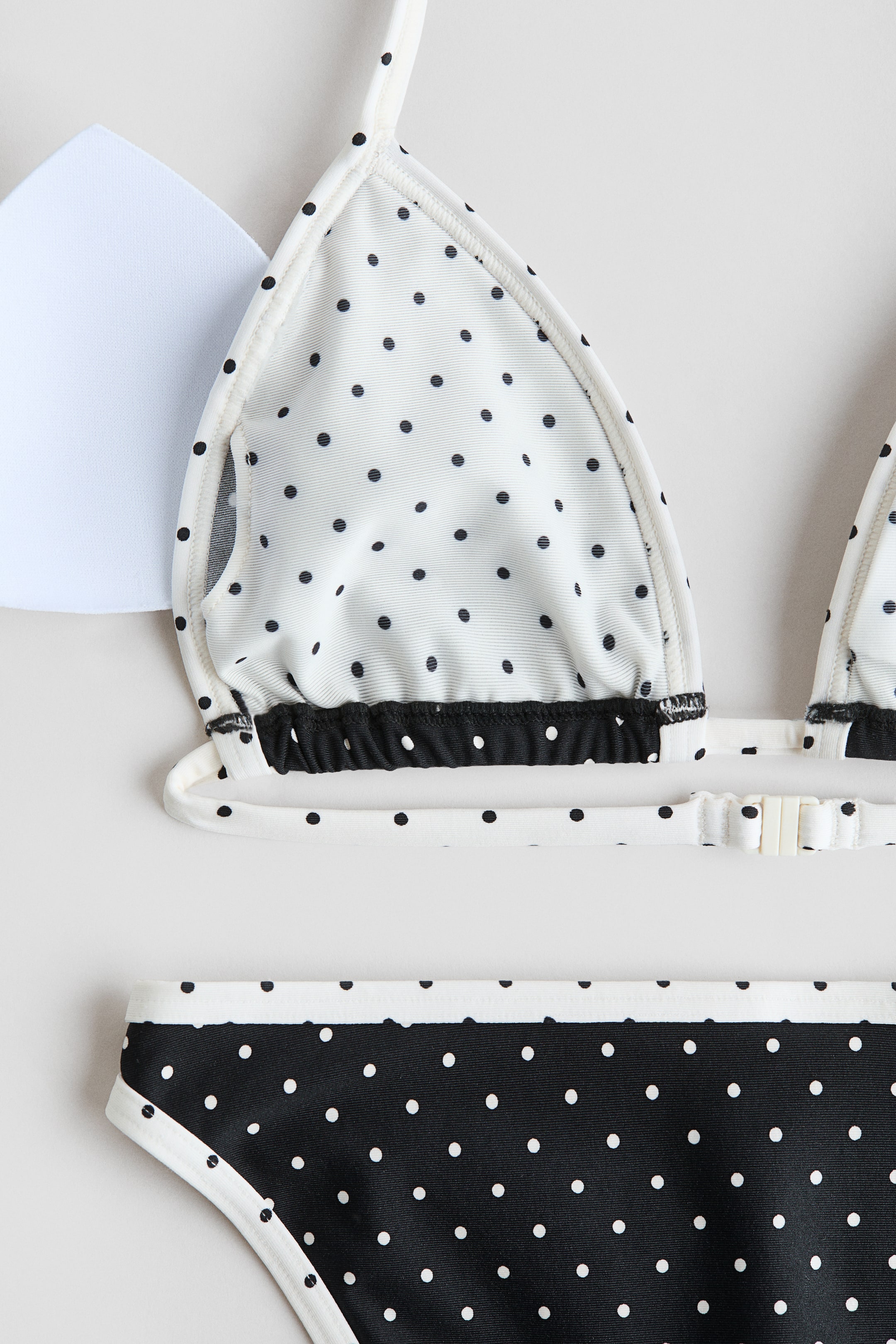 View larger image: Printed Triangle Two-Piece Swimsuit - Black/white dotted - Kids | H&M US 2