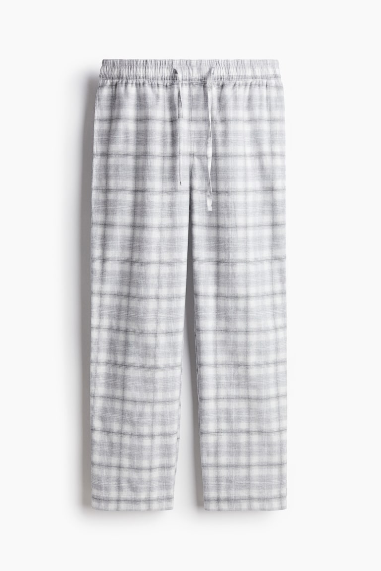 Pantaloni da pigiama flanella Grigio chiaro/quadri UOMO H&M CH