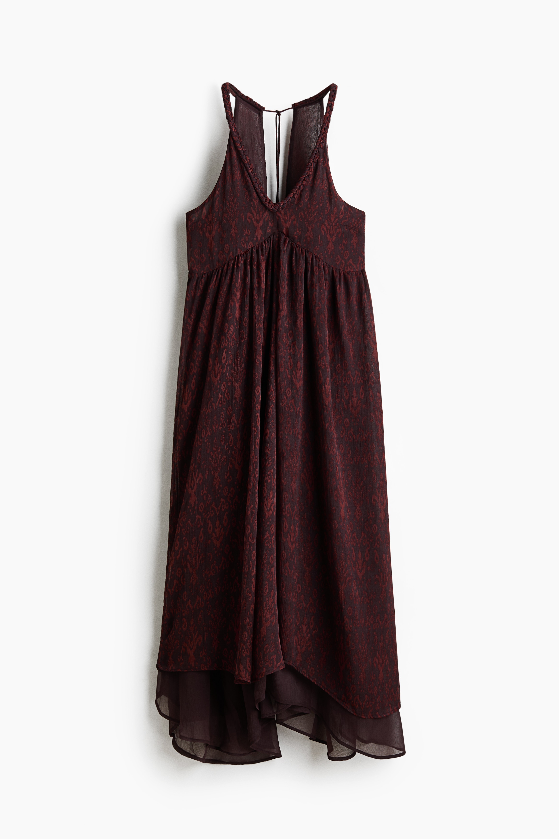 Chiffon maxi dress - Dark brown/Patterned