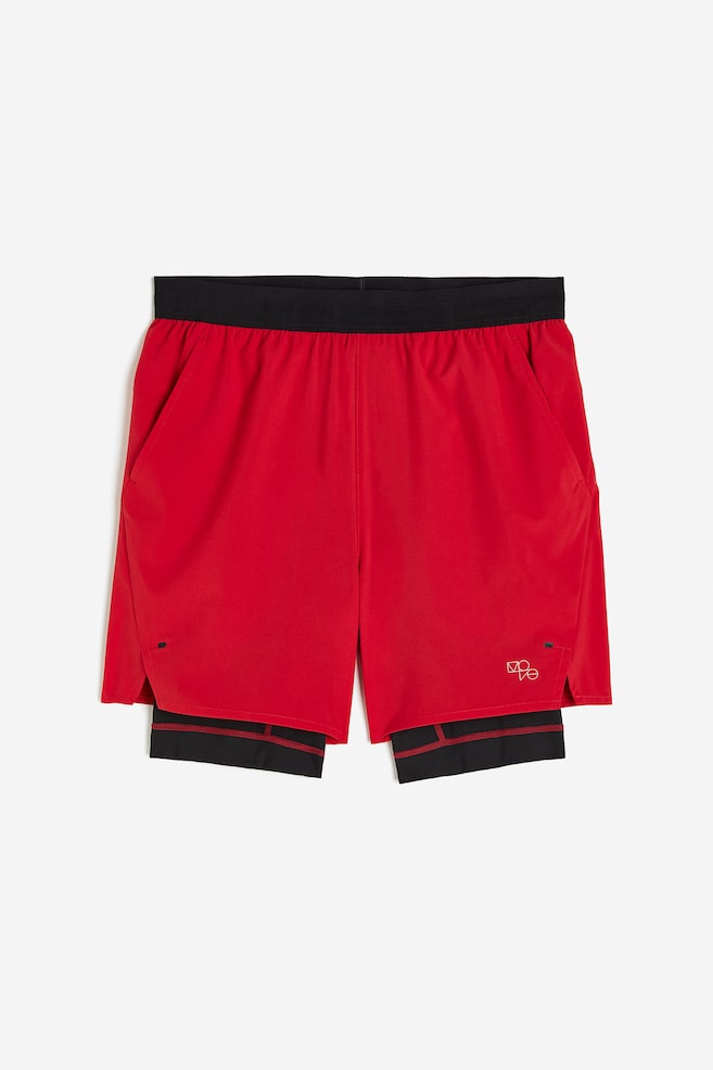 DryMove™ Double-layered sports shorts - Red/Black/Grey/Black - 2