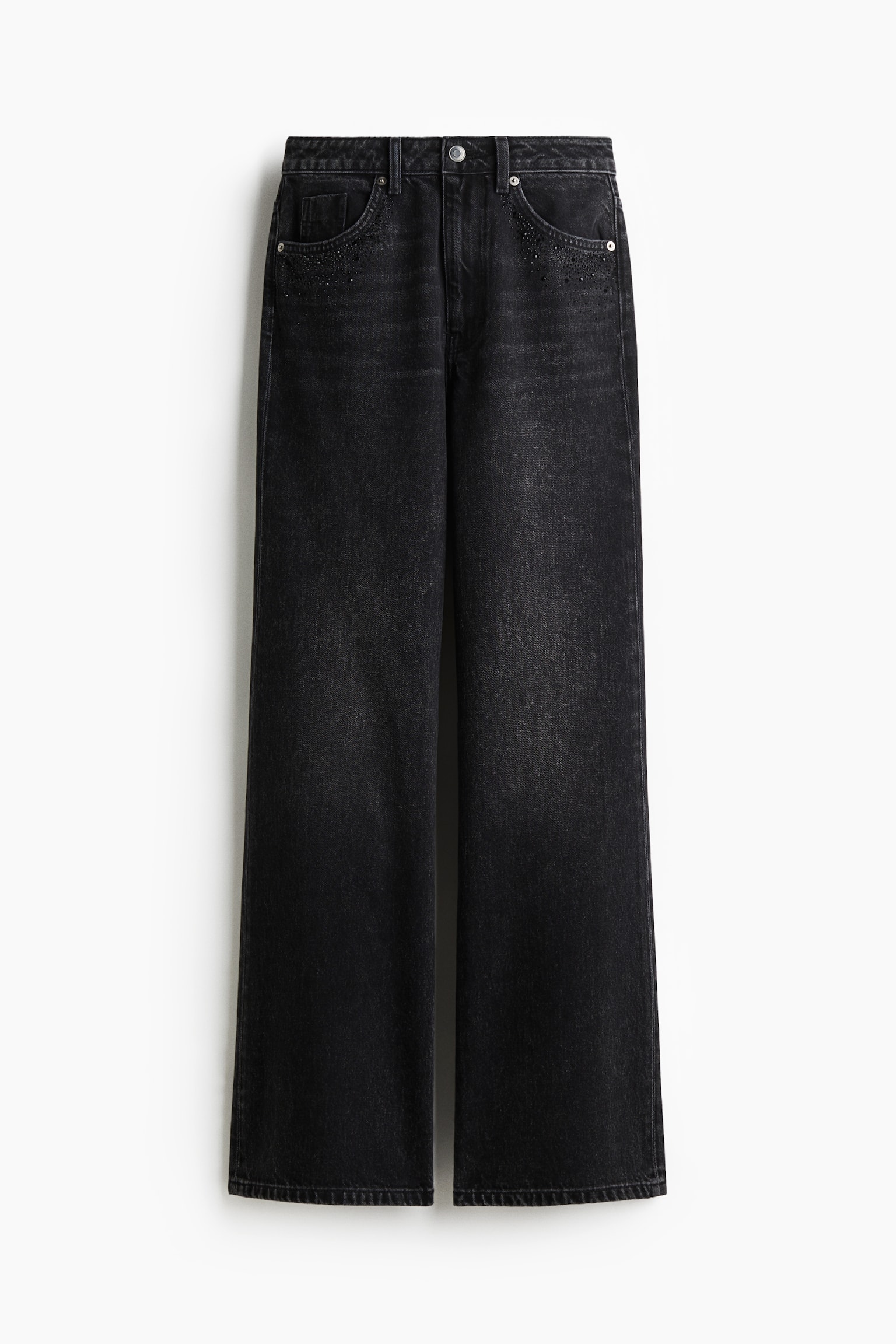 Женские джинсы H&M Wide-Leg Ultra High, цвет: Джинсовый чёрный — фото 1