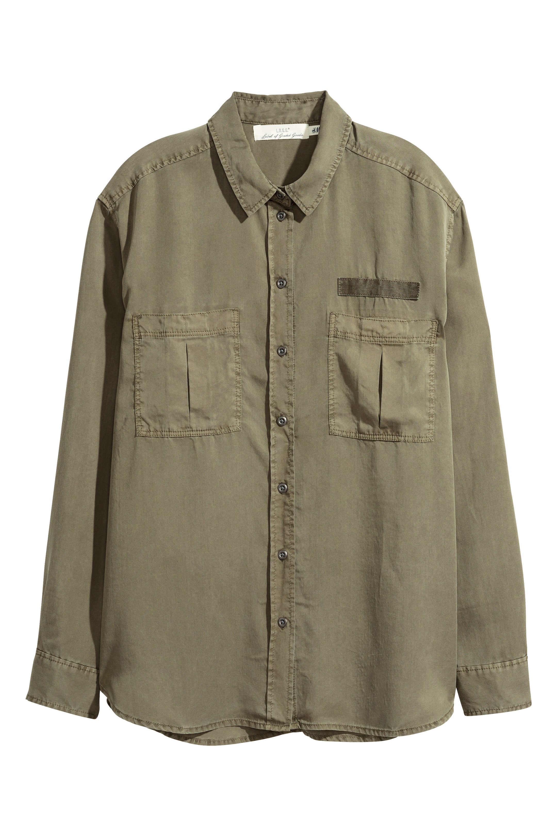 View larger image: Lyocell utility shirt - Khaki green - Ladies | H&M GB 1