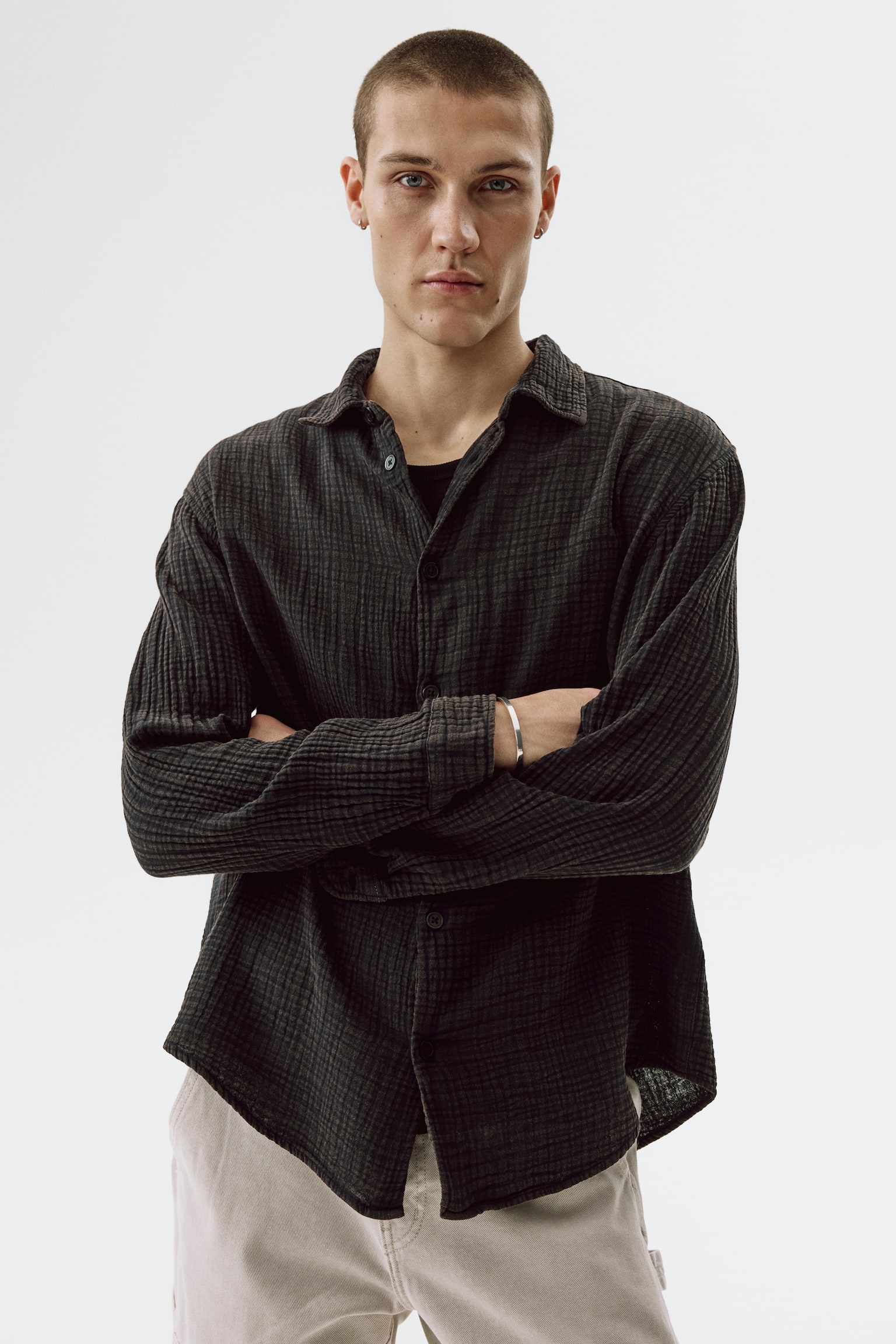 Camisa em musselina de algodão Regular Fit - 5