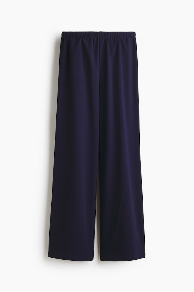 Gerade Crêpe-Hose - Marineblau/Beige - 1