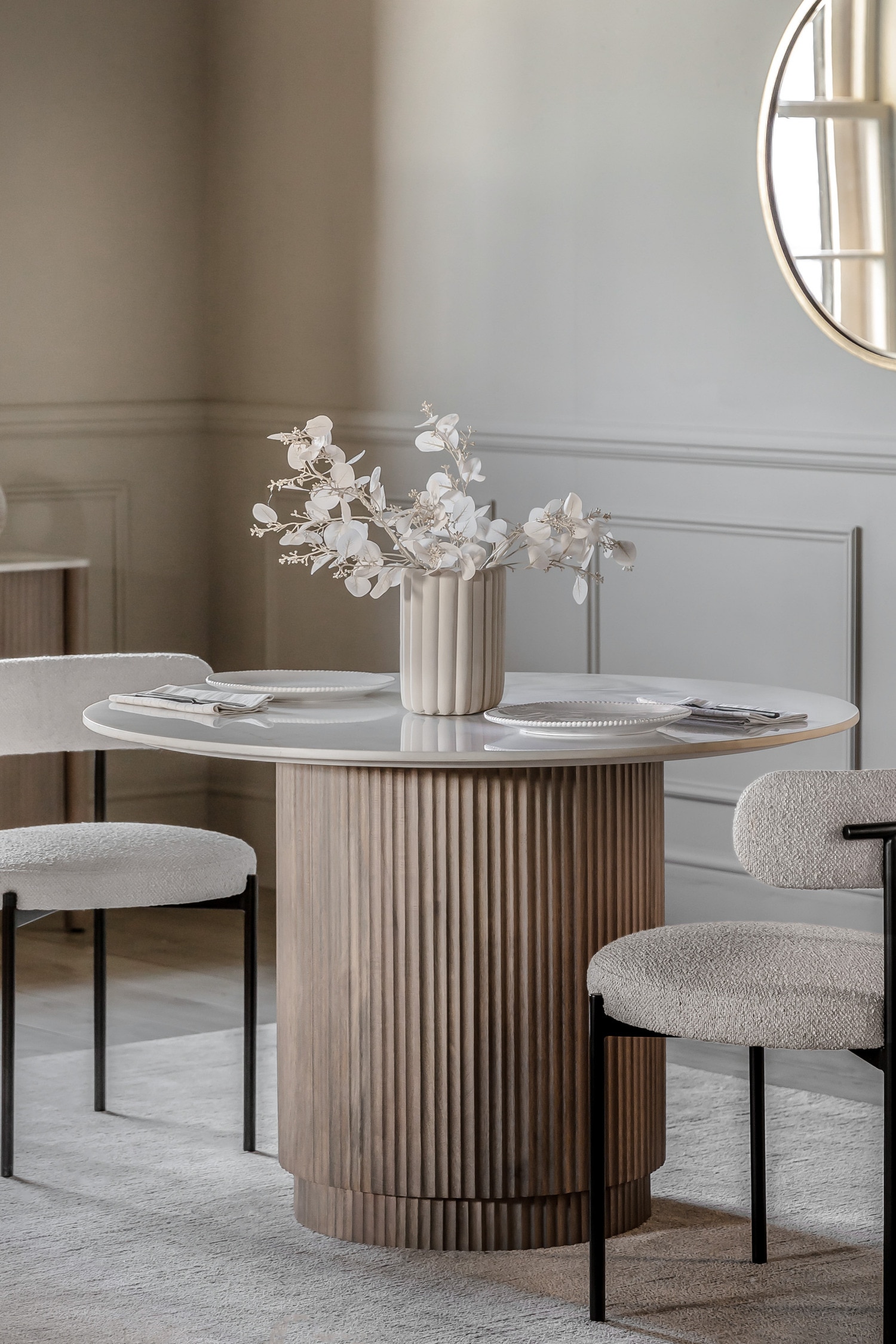 Marble Top Round Dining Table
