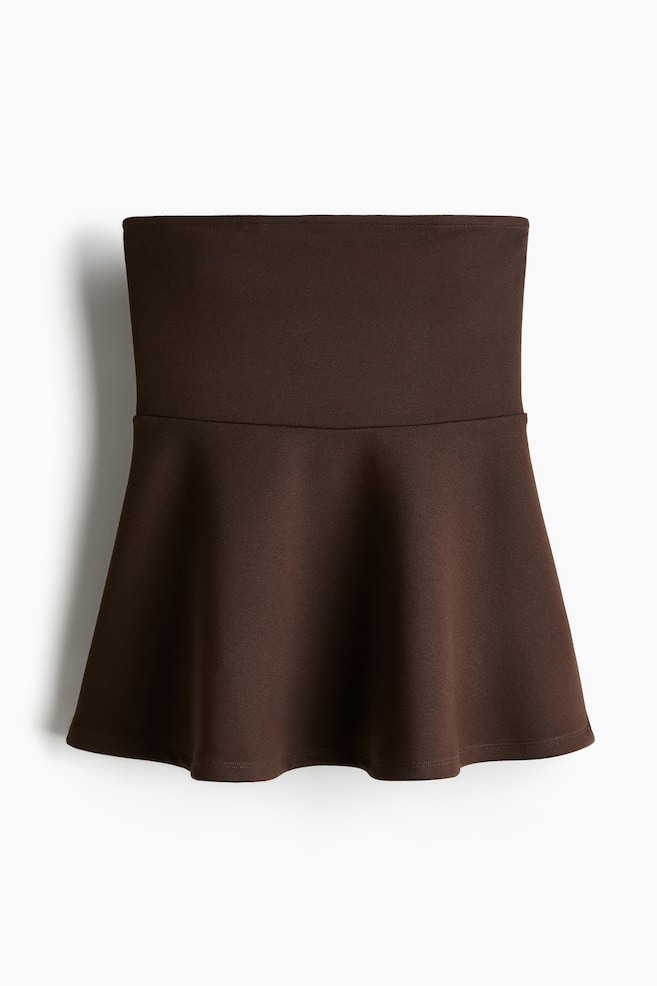 Peplum tube top - Dark brown/White - 1