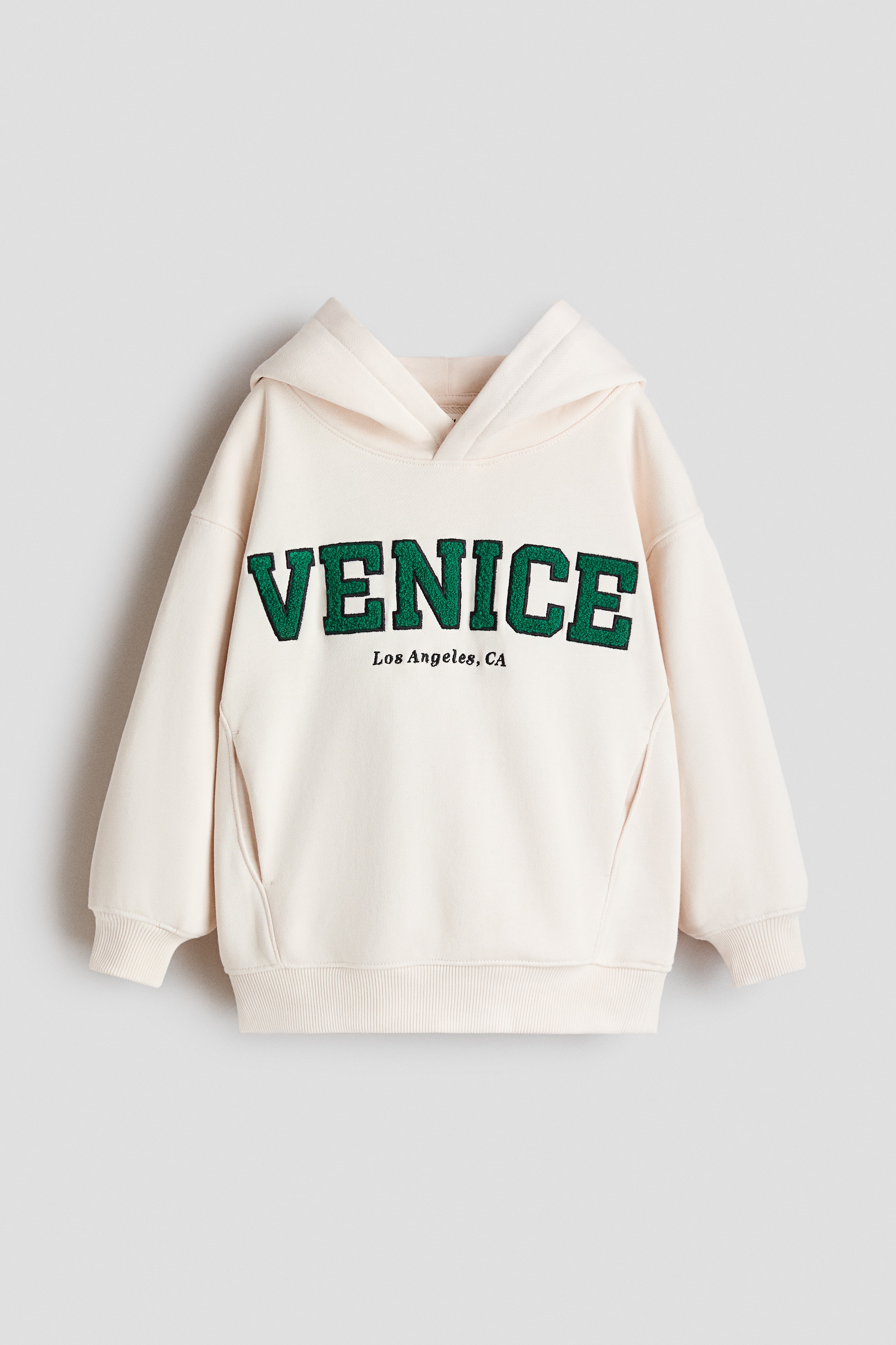 Embroidery-detail hoodie - Cream/Venice