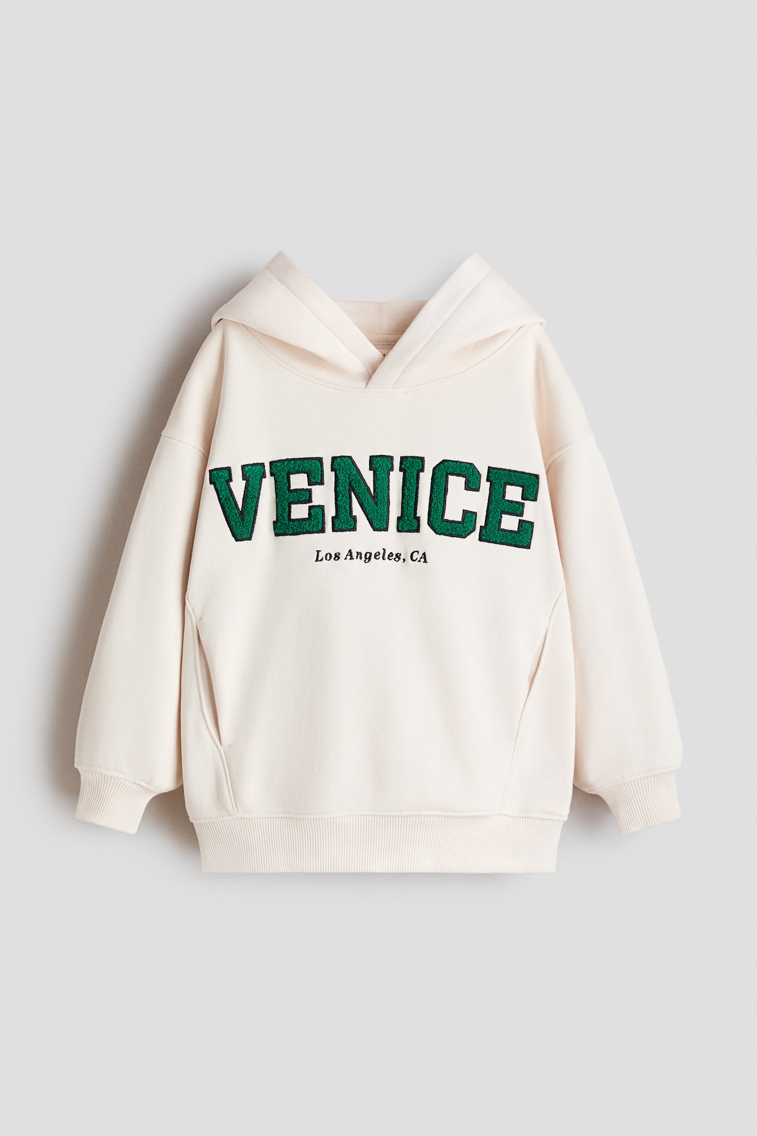 Hoodie med broderi - Creme/Venice - 2