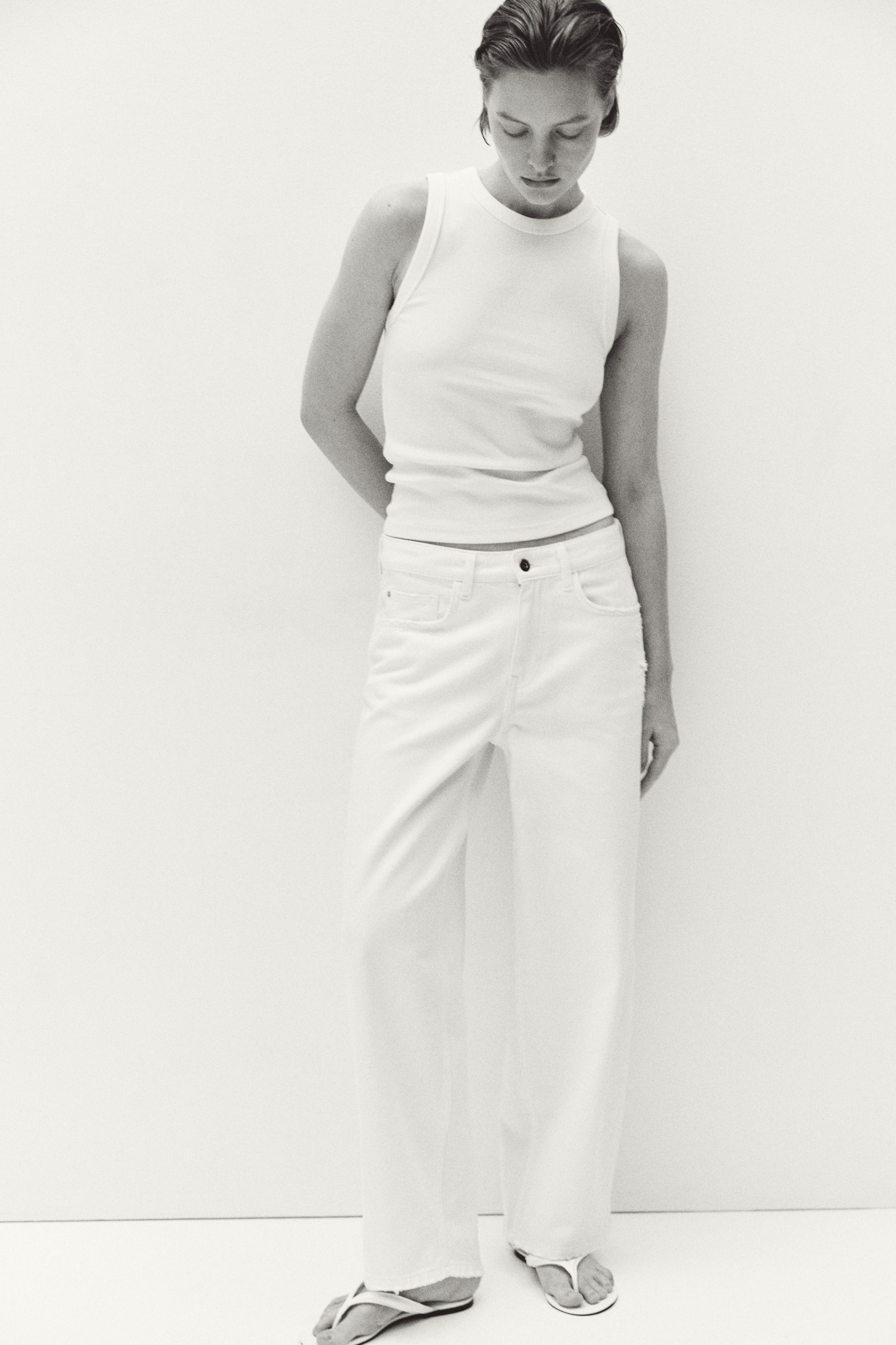 Agrandir l'image: Barrel Leg Low Waist Ankle Jeans - Crème - FEMME | H&M CH 1