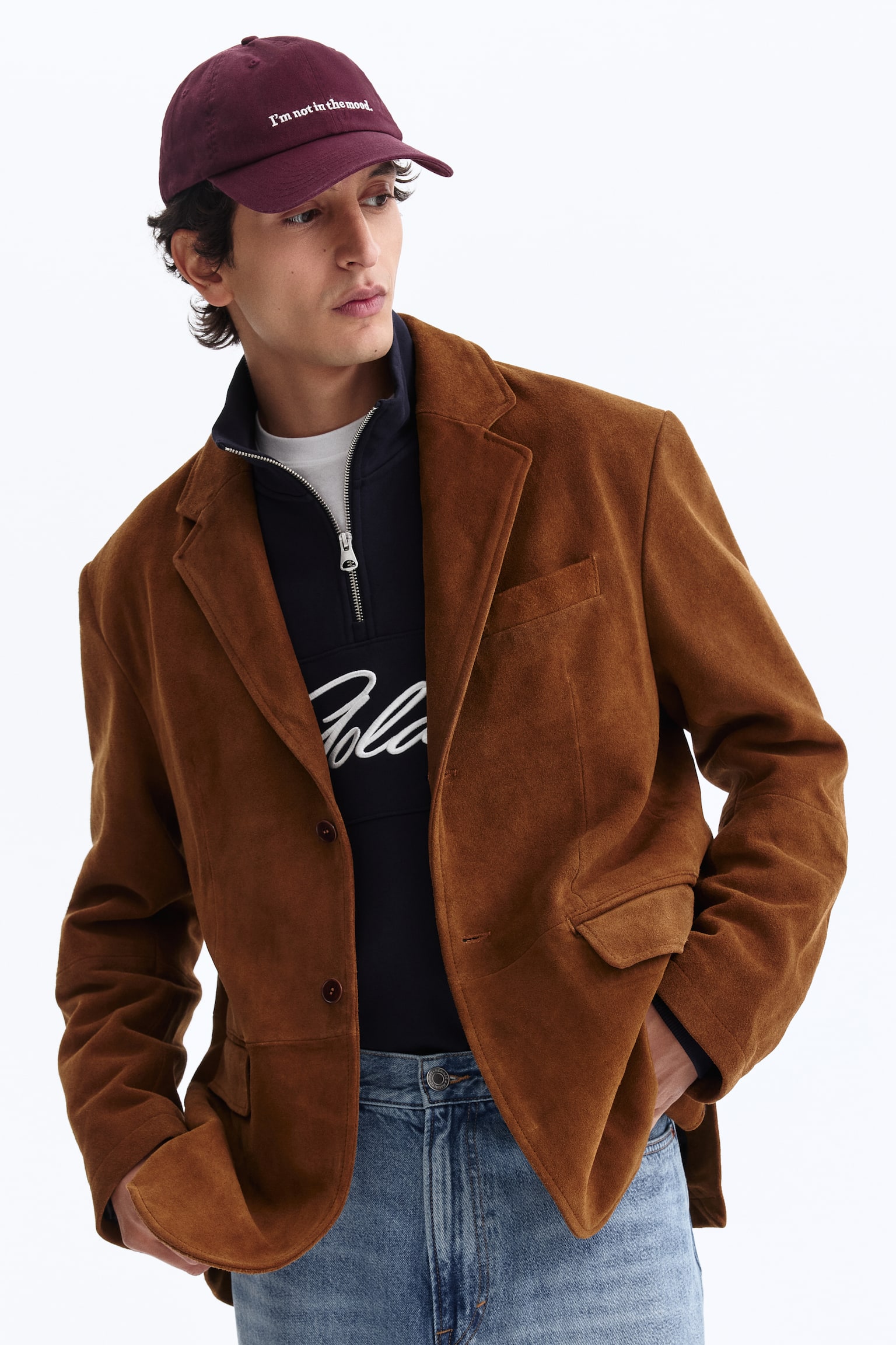 Relaxed Fit Suede jacket - Brown - 7