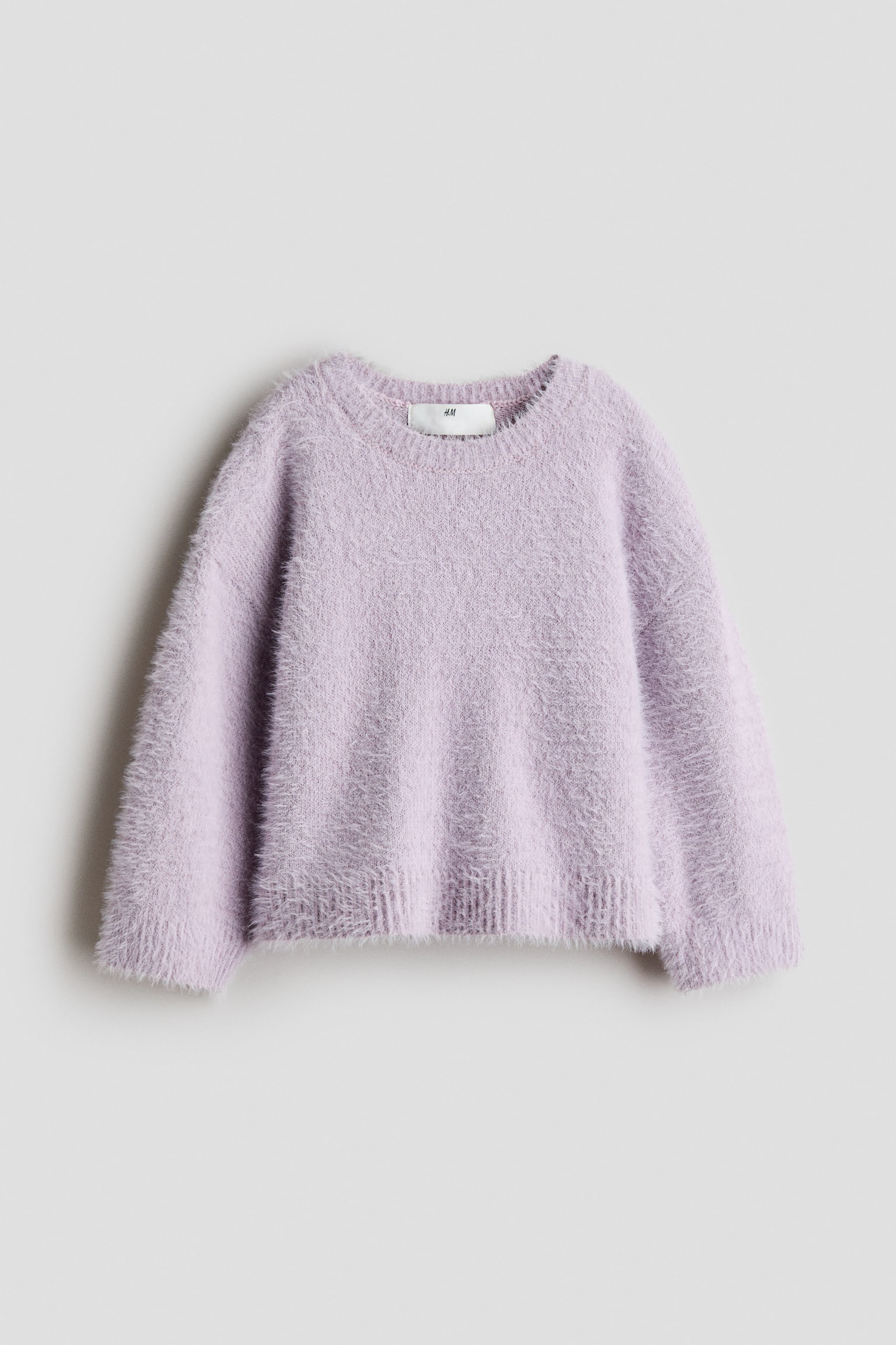Fluffy-knit jumper - Light dusty purple - 1