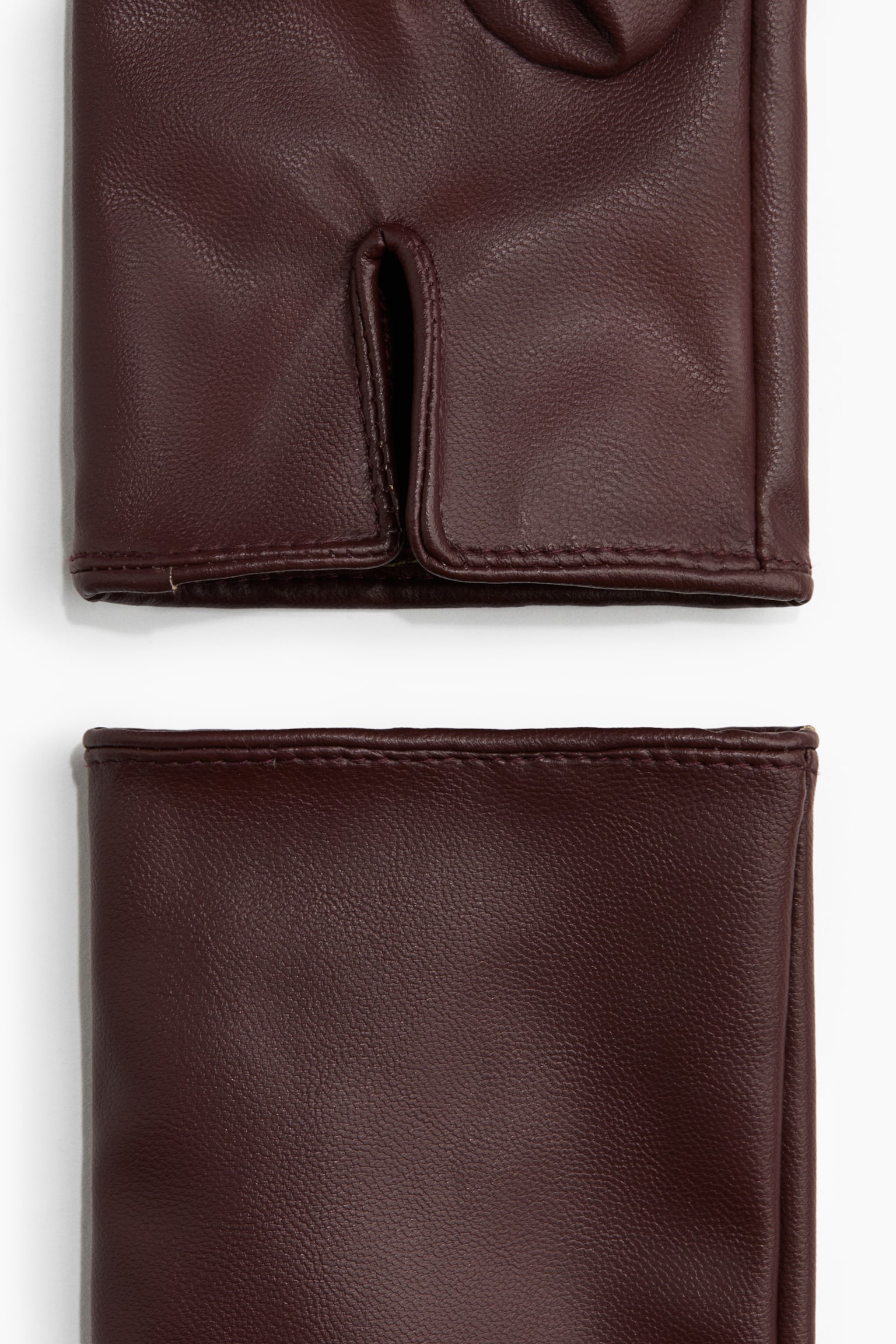 כפפות עם ציפוי - בורדו/חום כהה - 2