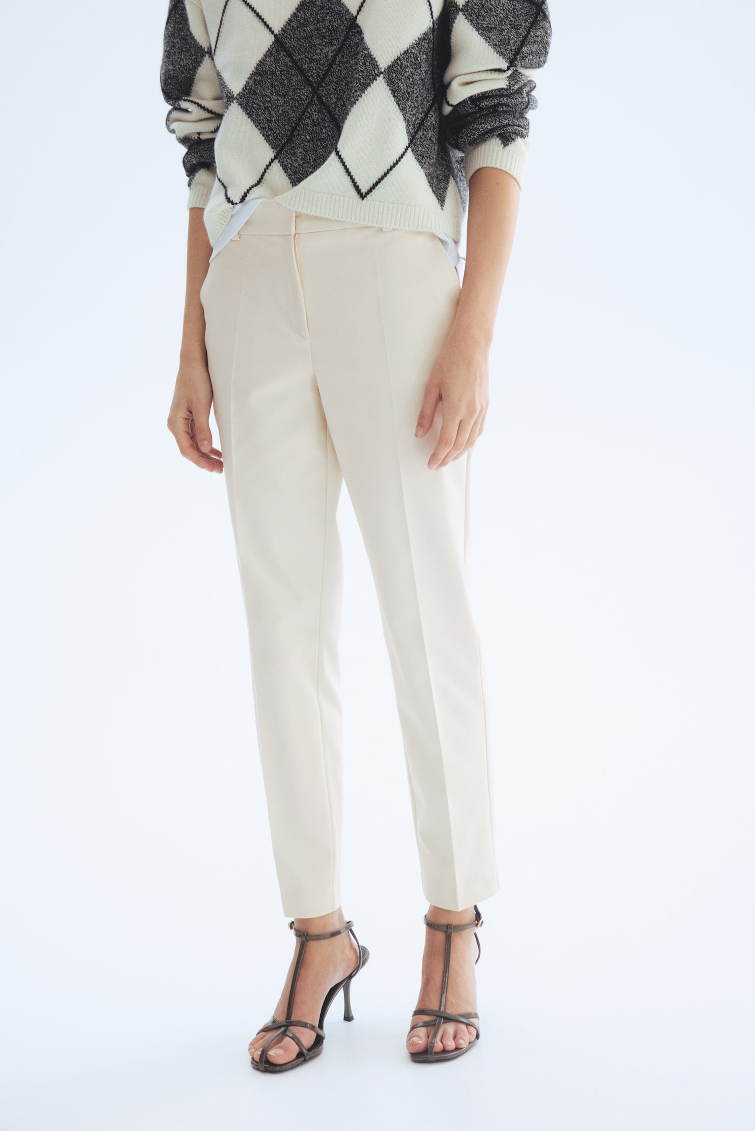 Cigarette trousers - Cream/Black/Navy blue/Light beige/Dark khaki green/Dark brown/Dark grey/Checked - 6