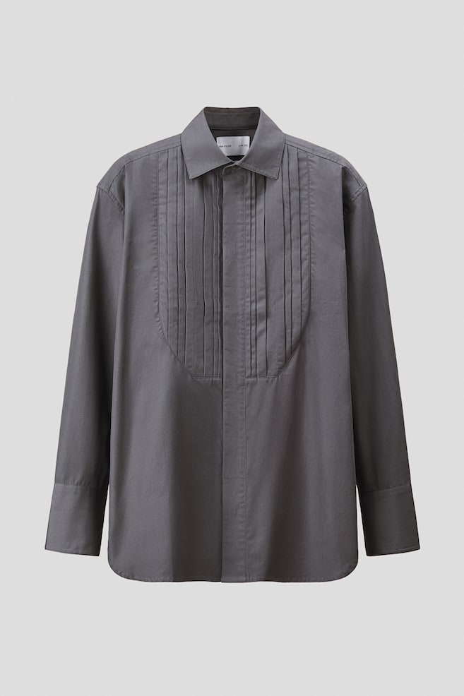 Loose-Fit Tuxedo Shirt - Dark gray - 1