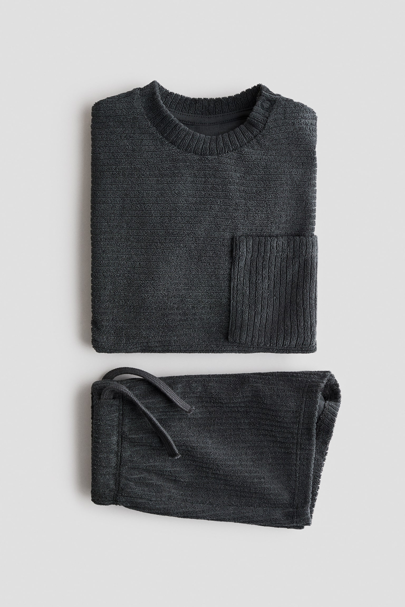 Set in spugna a coste 2 pezzi - Grigio scuro - 2