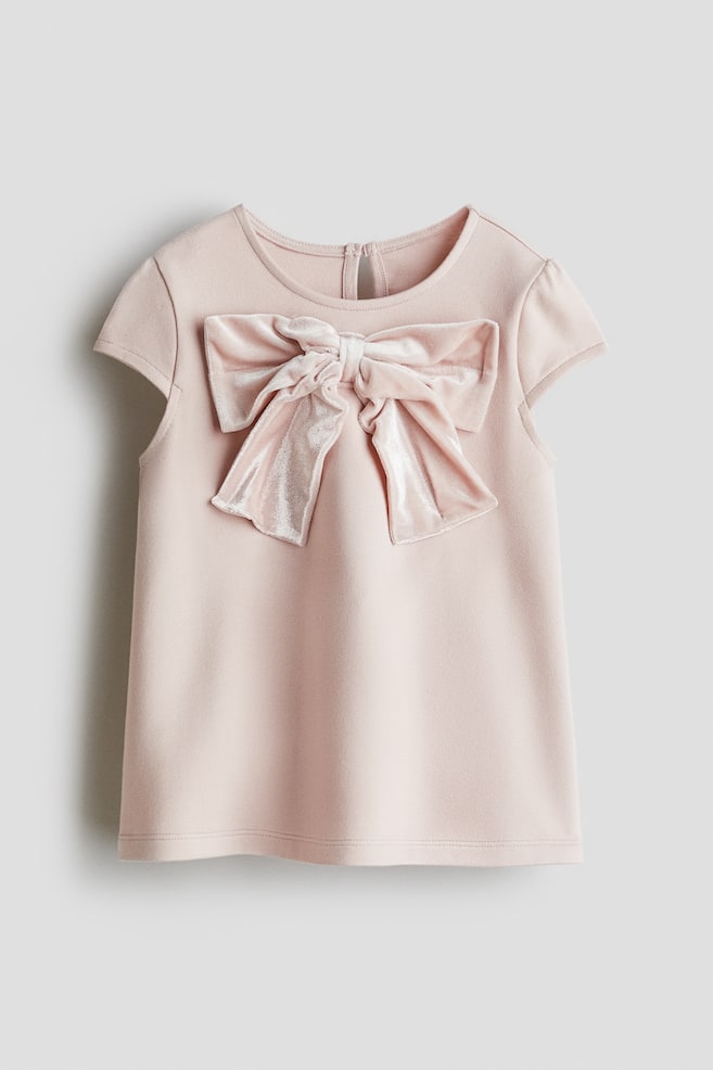 Jerseykleid mit Schleife - Hellrosa - 1