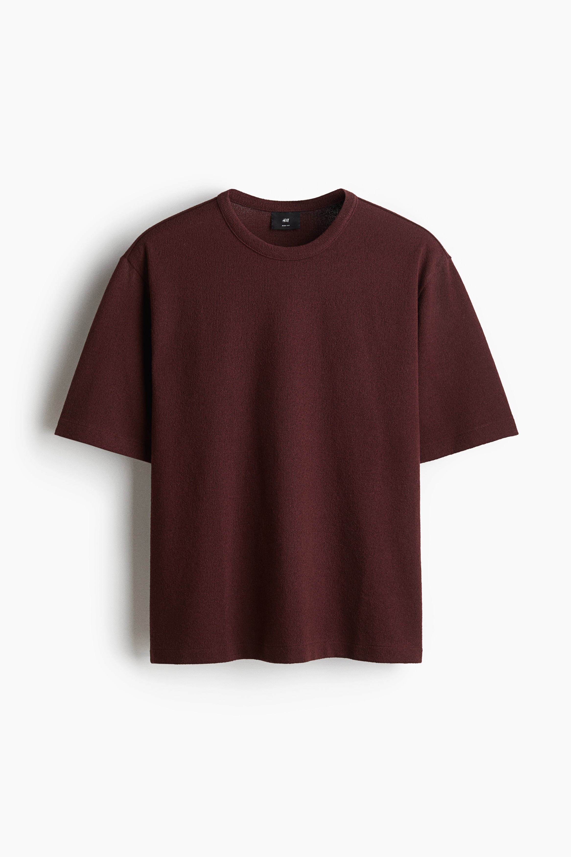 Loose Fit T-shirt - Burgundy/White/Black/Dark brown