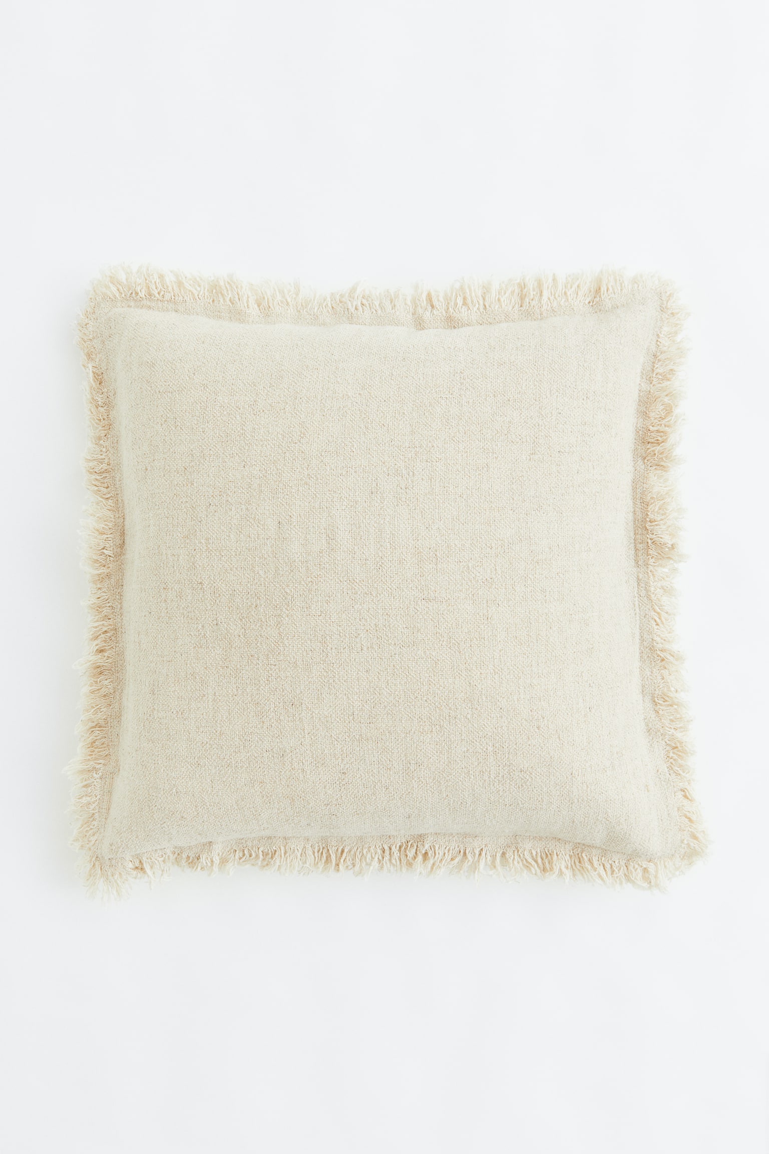 Linen-blend cushion cover - Light beige - 1