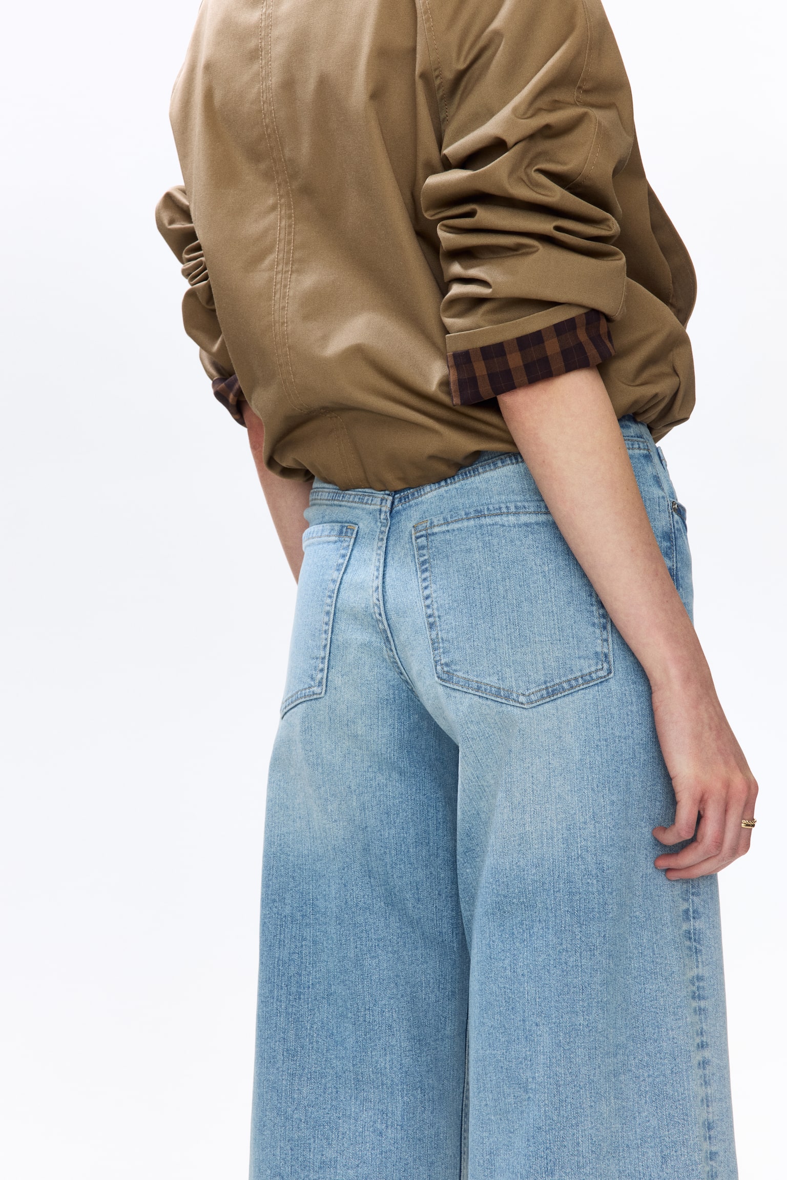 Wide High Waist Ankle Jeans - Light denim blue/White/Dark denim blue/Denim blue/Beige - 4