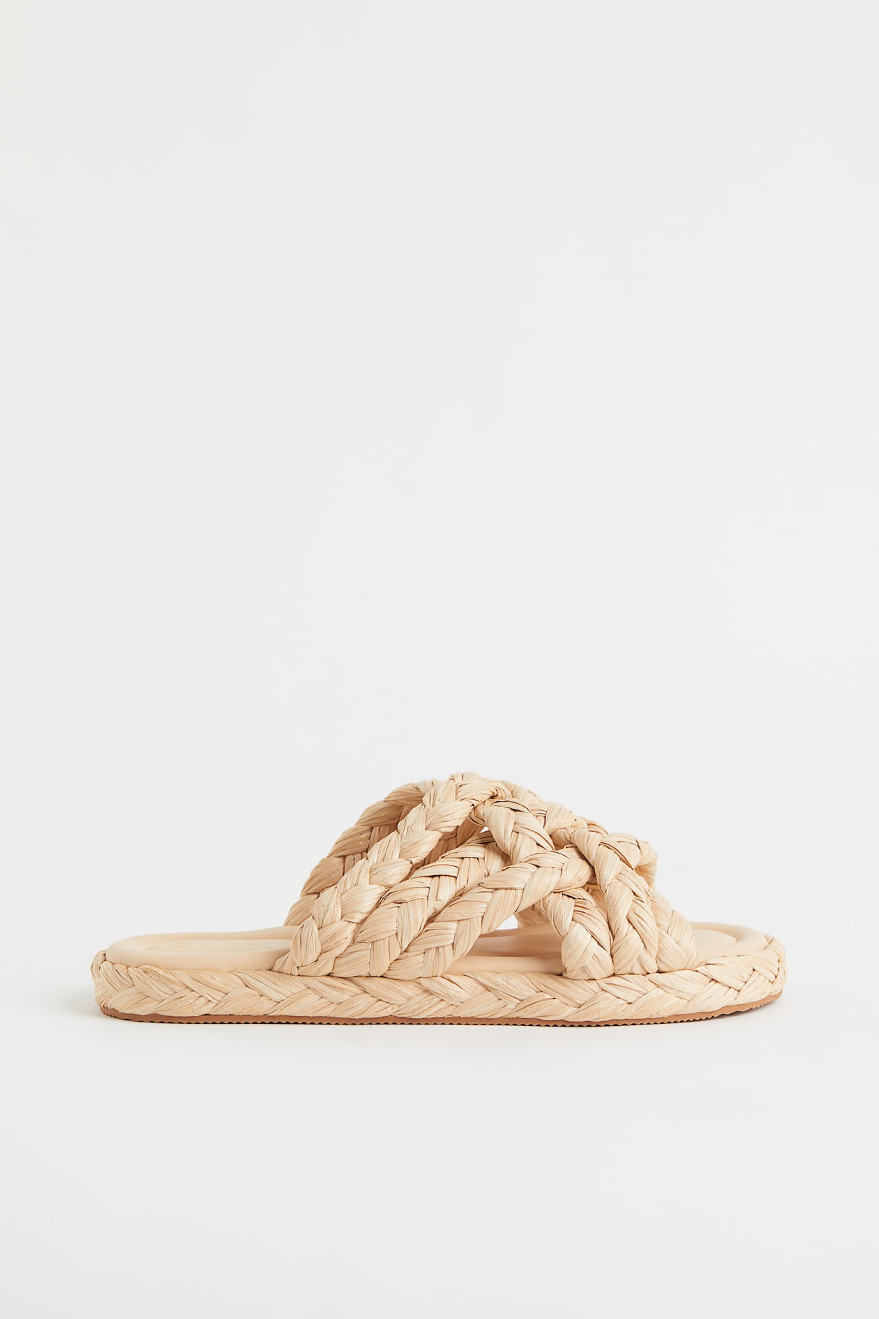 Braided Slides - No heel - Beige - Ladies | H&M US