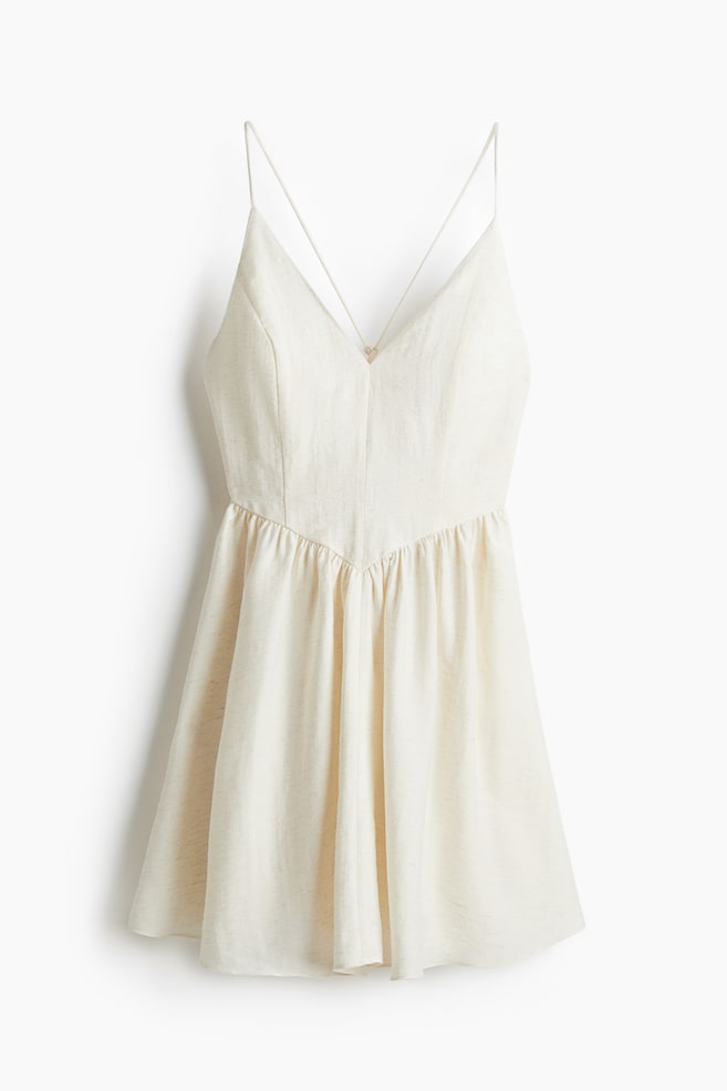 Vestido con tirantes espagueti - Crema - 1