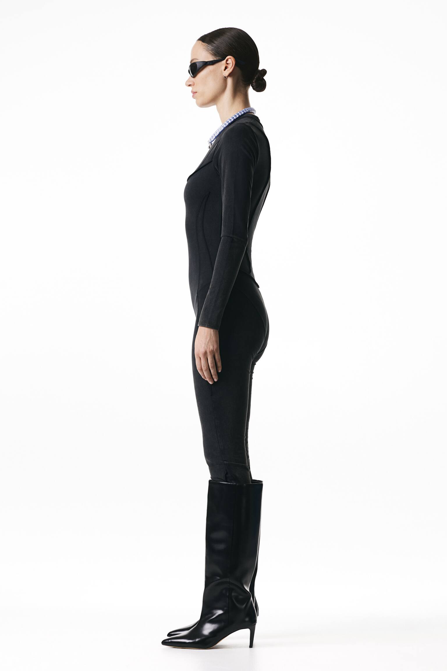 Jersey Catsuit - Black - 3