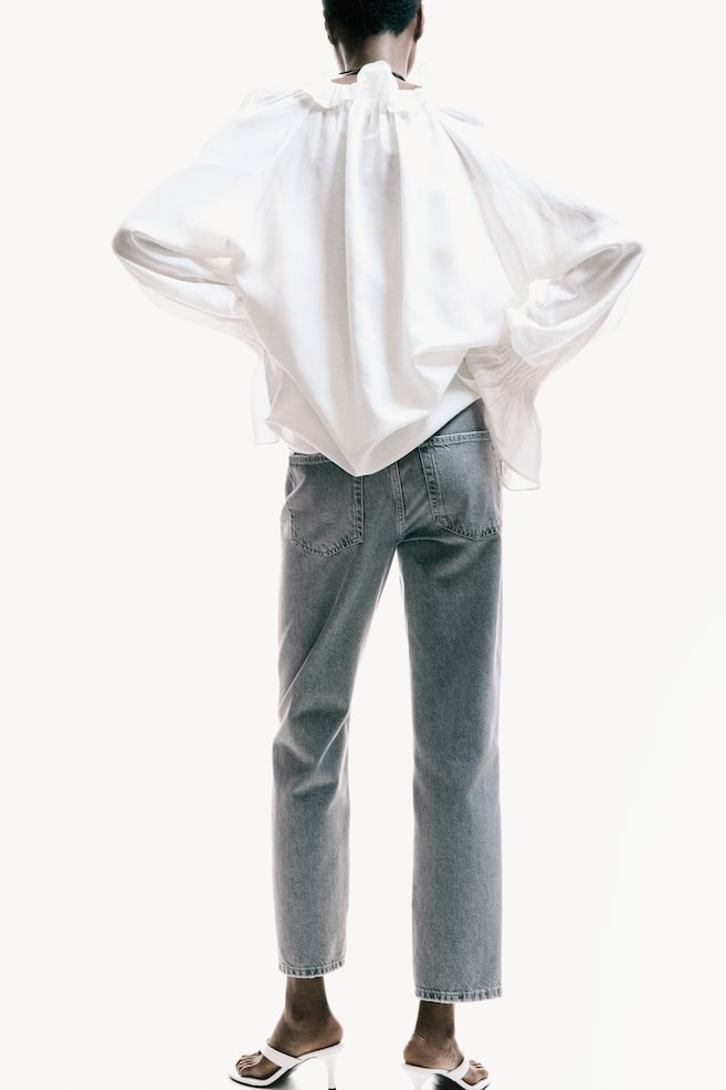 Mom High Waist Ankle Jeans - Gris/Bleu denim - 6
