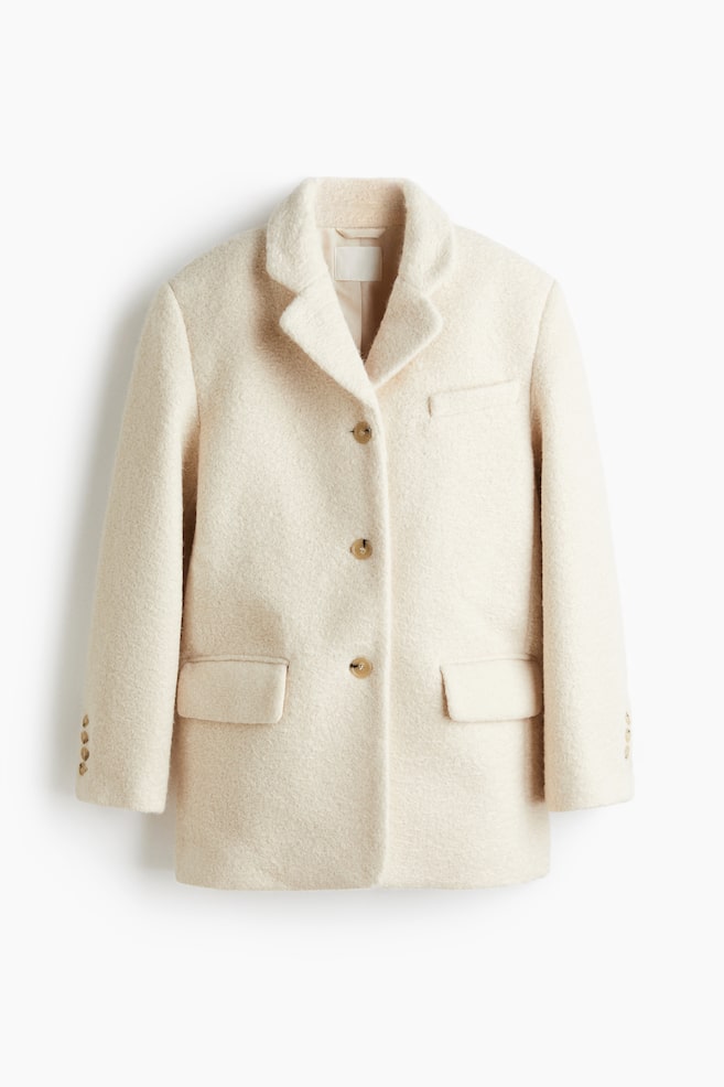 Single-Breasted Jacket - Light beige/Dark dusty brown - 1