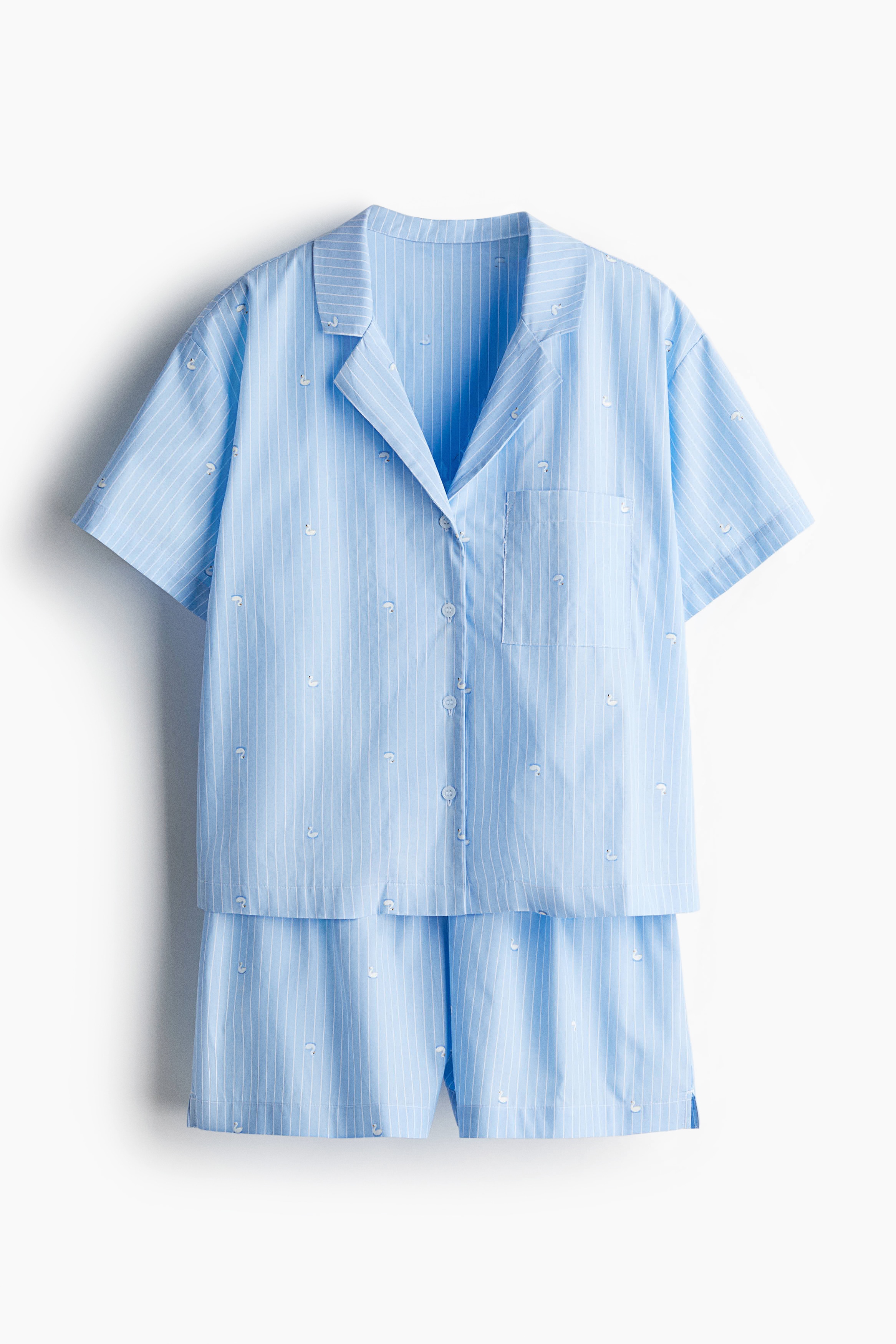 Pyjama Shirt & Shorts Set - Light blue/Swans/Pink/Strawberries/Blue/Lemons