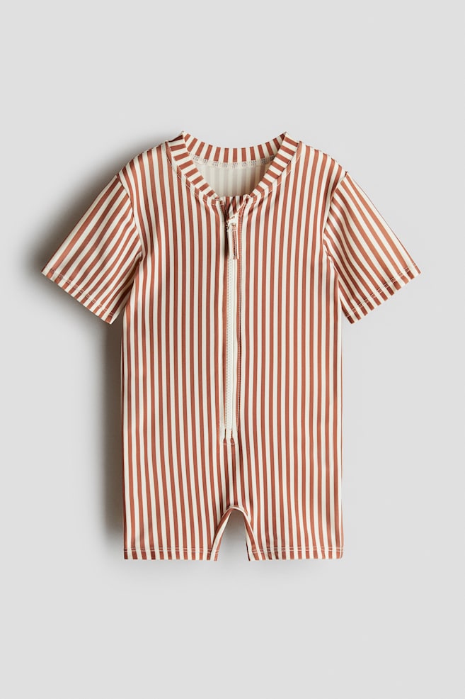 Badeoverall mit UPF 50 - Braun/Gestreift/Braun/Weiß gestreift - 1