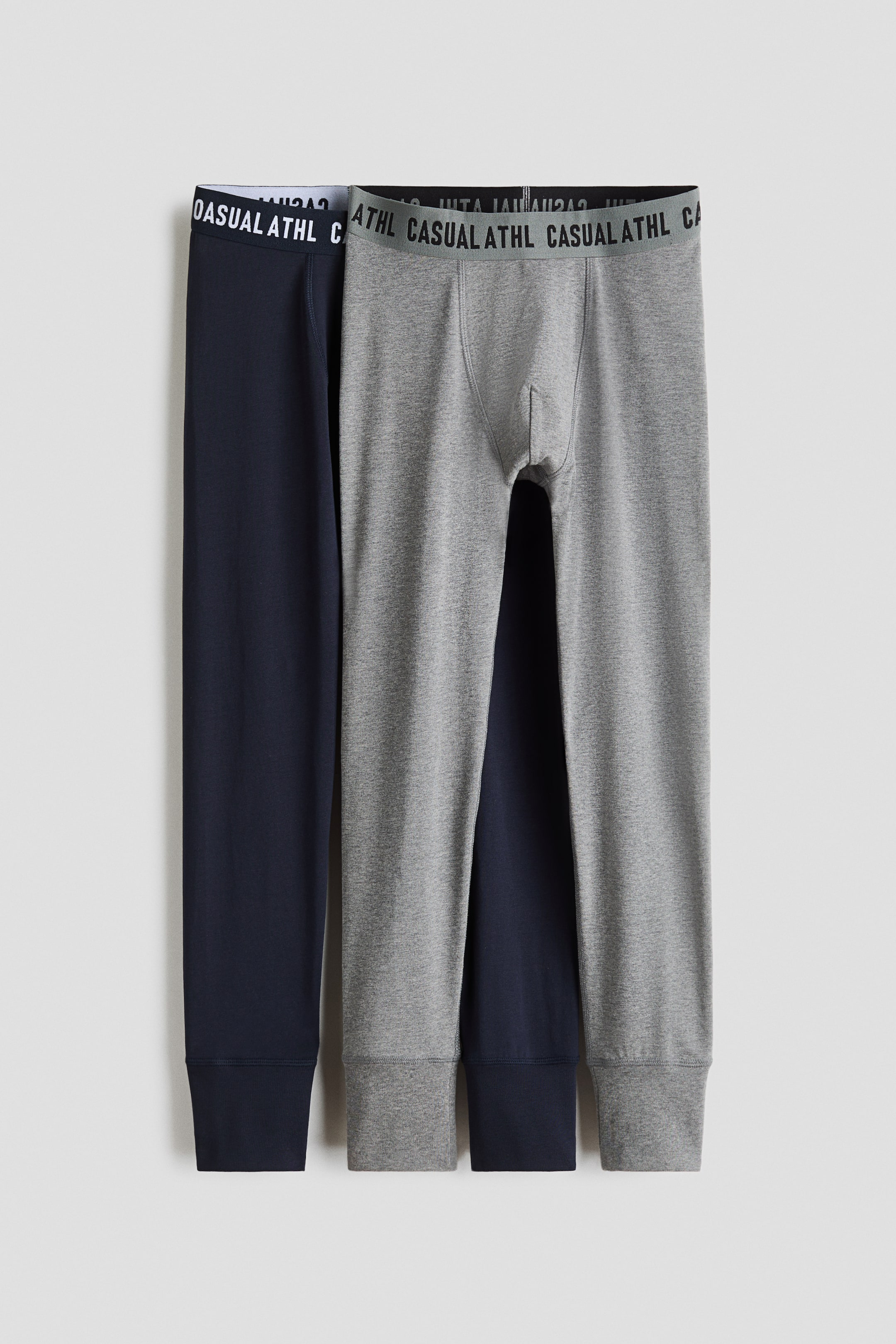 View larger image: 2-pack cotton longjohns - Navy blue/Grey marl - Kids | H&M 1