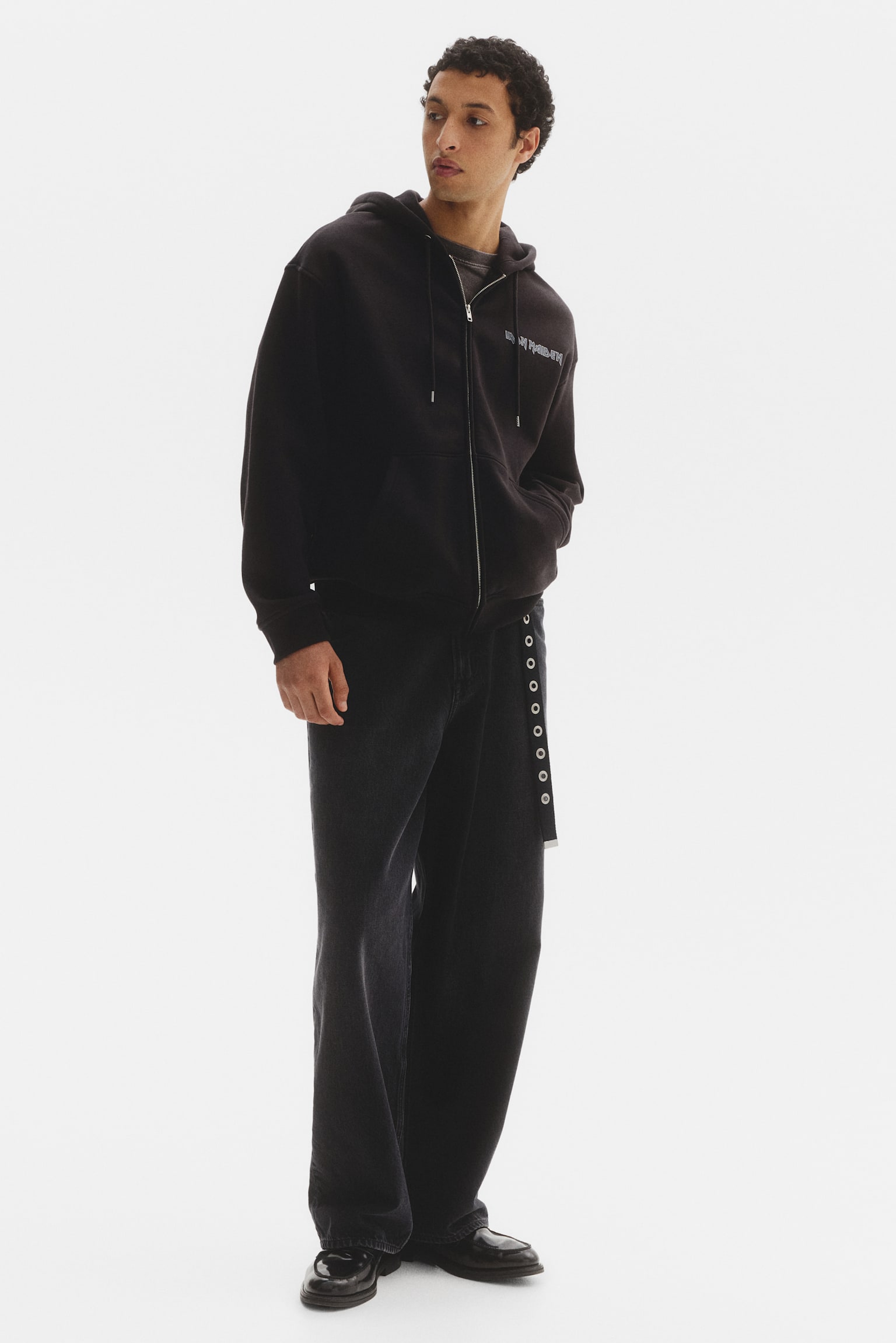 Loose Fit Printed zip-through hoodie - Black/Iron Maiden/Black/Guns N' Roses/Light grey marl/Honda - 4