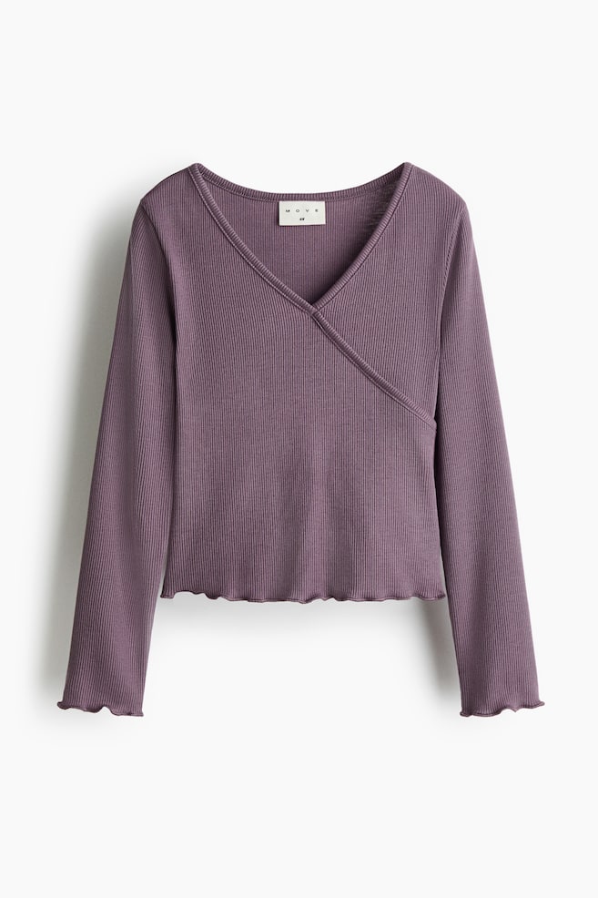 Top de sport croisé - Violet ancien/Rose clair/Bleu clair/Crème/Lilas ancien - 1