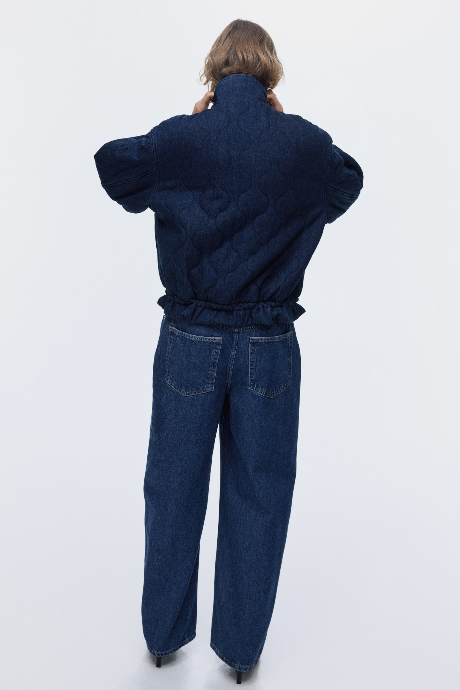 Quilted denim jacket - Dark denim blue - 6