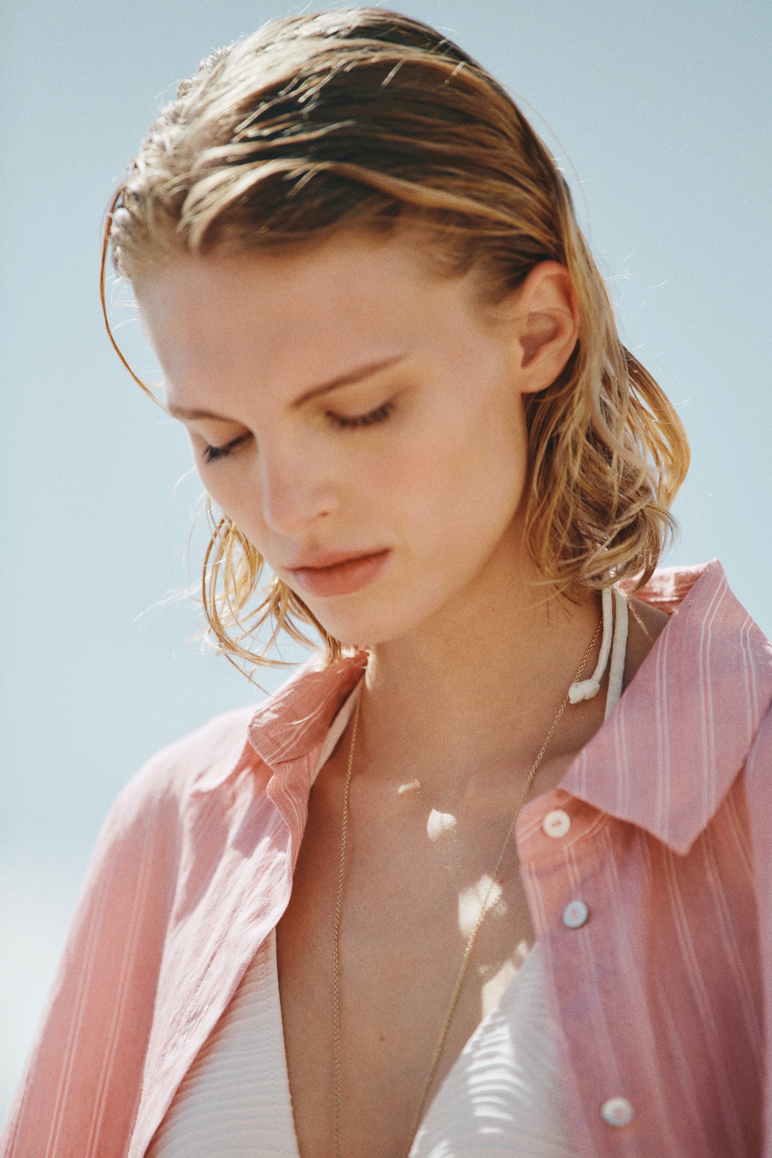 Lyocell-blend shirt - Dusty pink/Striped/Light blue/Cream/Striped - 1