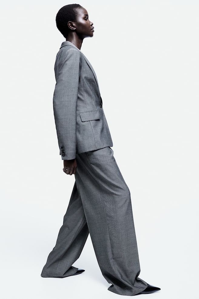 Wide twill trousers - Dark grey/Black/Black/Pinstriped - 3