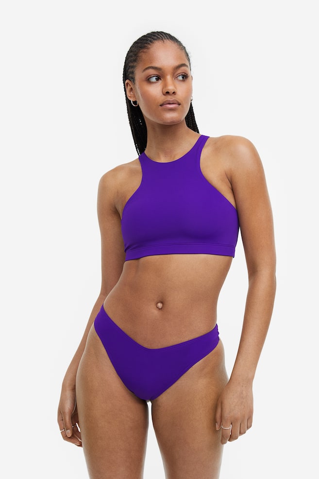 Padded bikini top - Dark purple/Black - 3