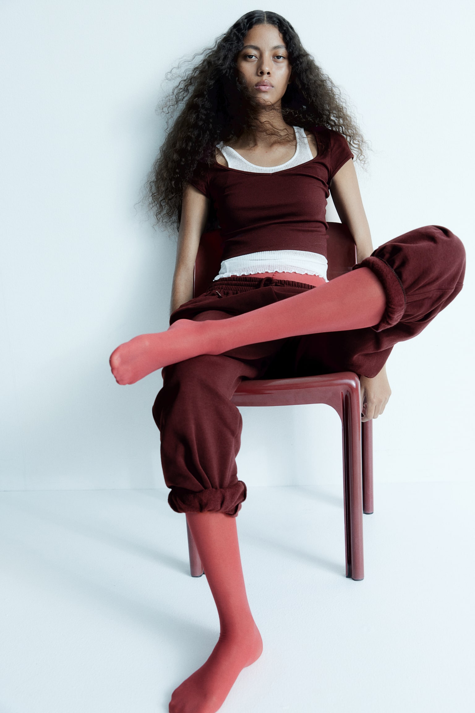 High-waisted joggers - Dark red/Black/Dusty pink/Navy blue/Light blue/Dark grey/Light turquoise/Light grey marl/Light pink/Dusty green/Dark grey/Light beige/White/Light beige marl/Pink/Mint green/Bright blue/Light blue/Light purple/Cerise/Light greige - 5