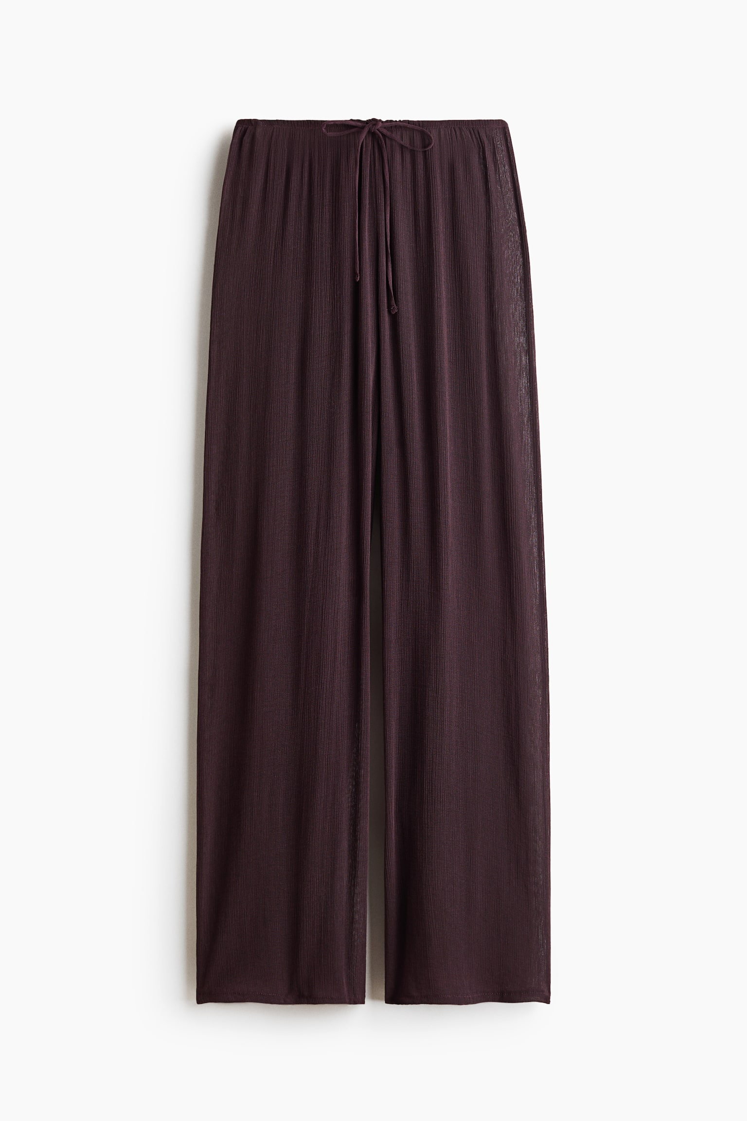 Sheer drawstring trousers - Dark plum purple - 1