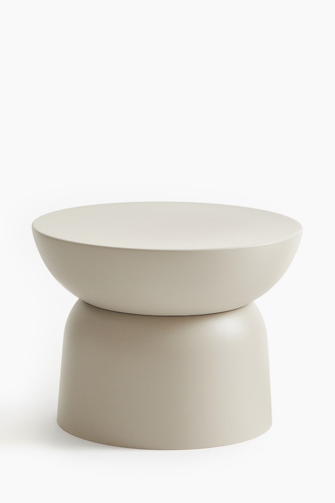 Kovový venkovní odkládací stolek - Šedobéžová/Olivově zelená - 1