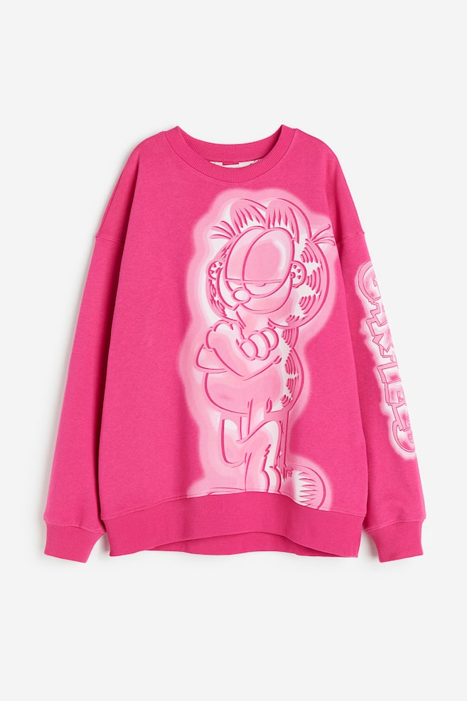 Oversized Sweatshirt - Knallrosa/Garfield/Dunkelgrau/Barbie/Schwarz/The Nightmare Before/Dunkelgrau/The Rolling Stones/Flieder/Kuromi/Dunkelgrau/Stranger Things/Hellgrau/Nickelodeon - 1